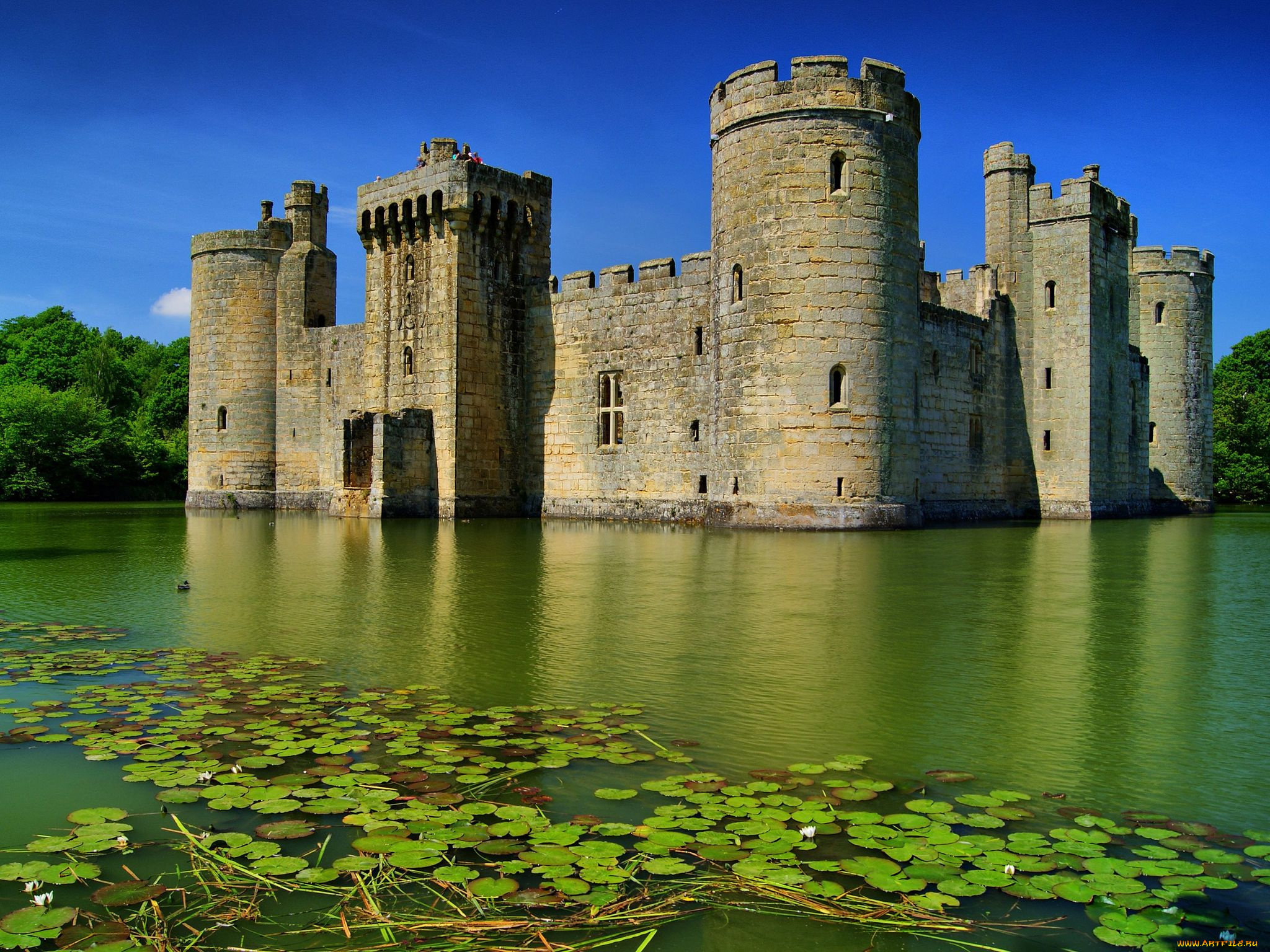 bodiam, castle, города, дворцы, замки, крепости