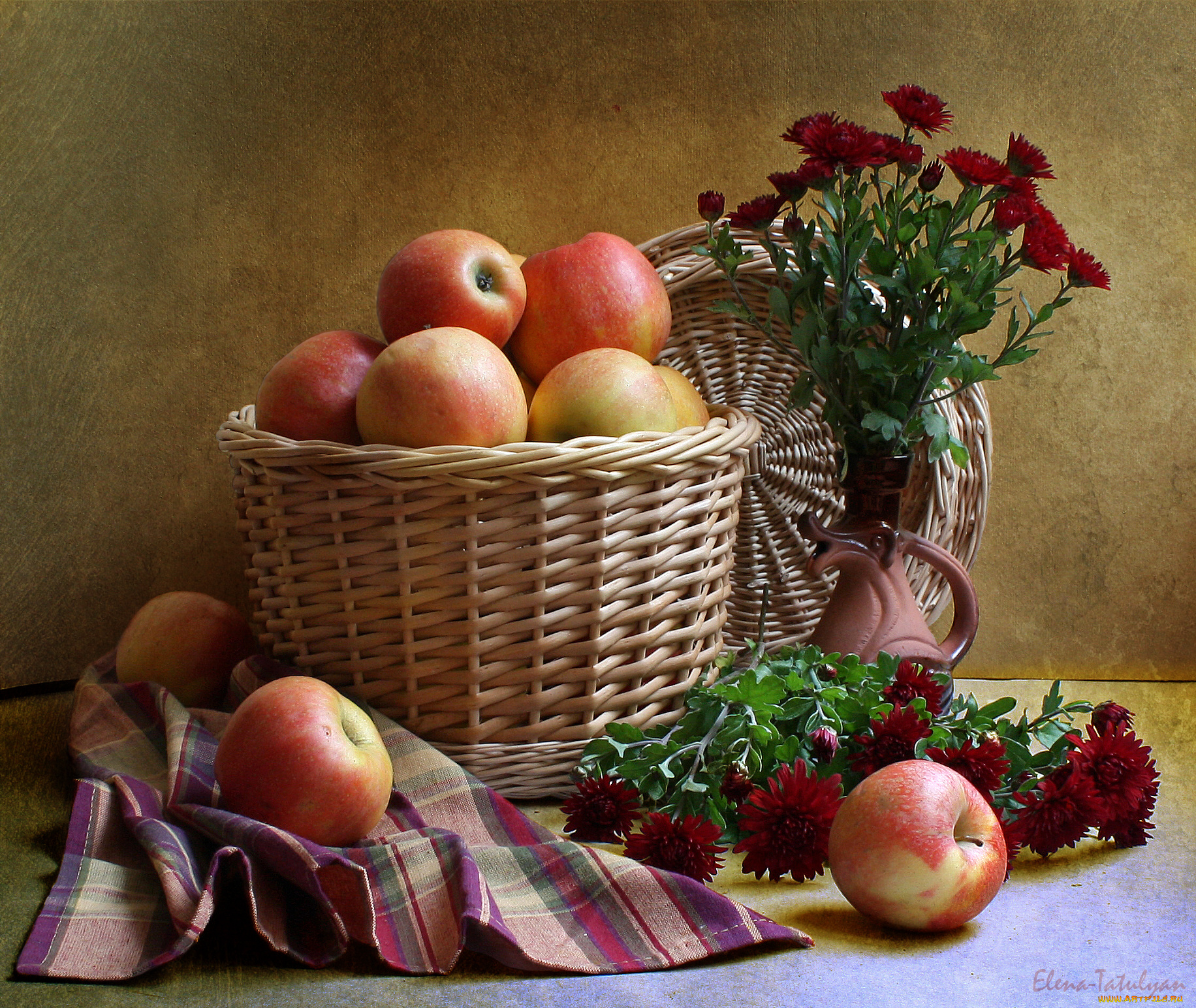 еда, натюрморт, фрукты, яблоки