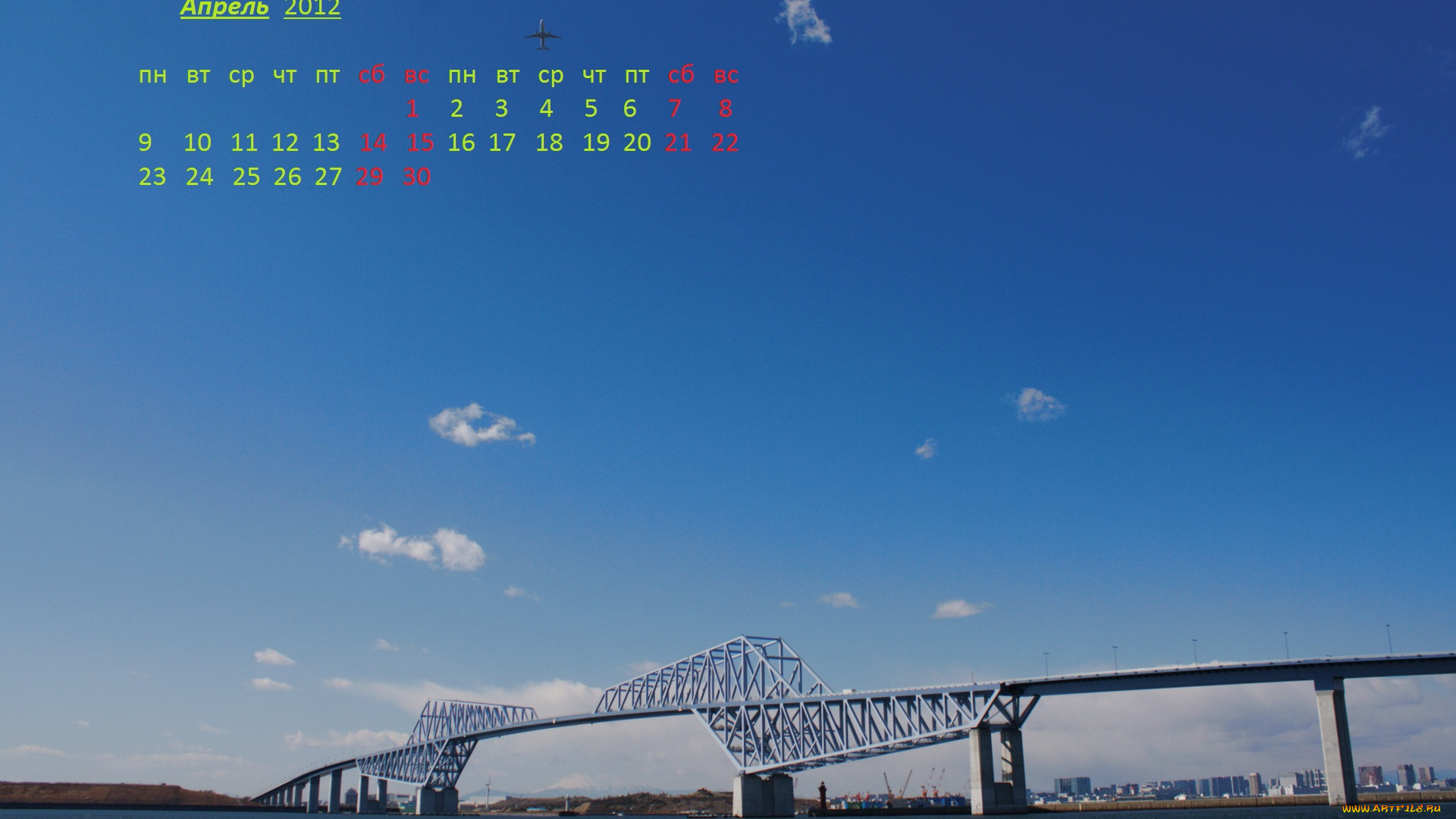 календари, города, река, мост