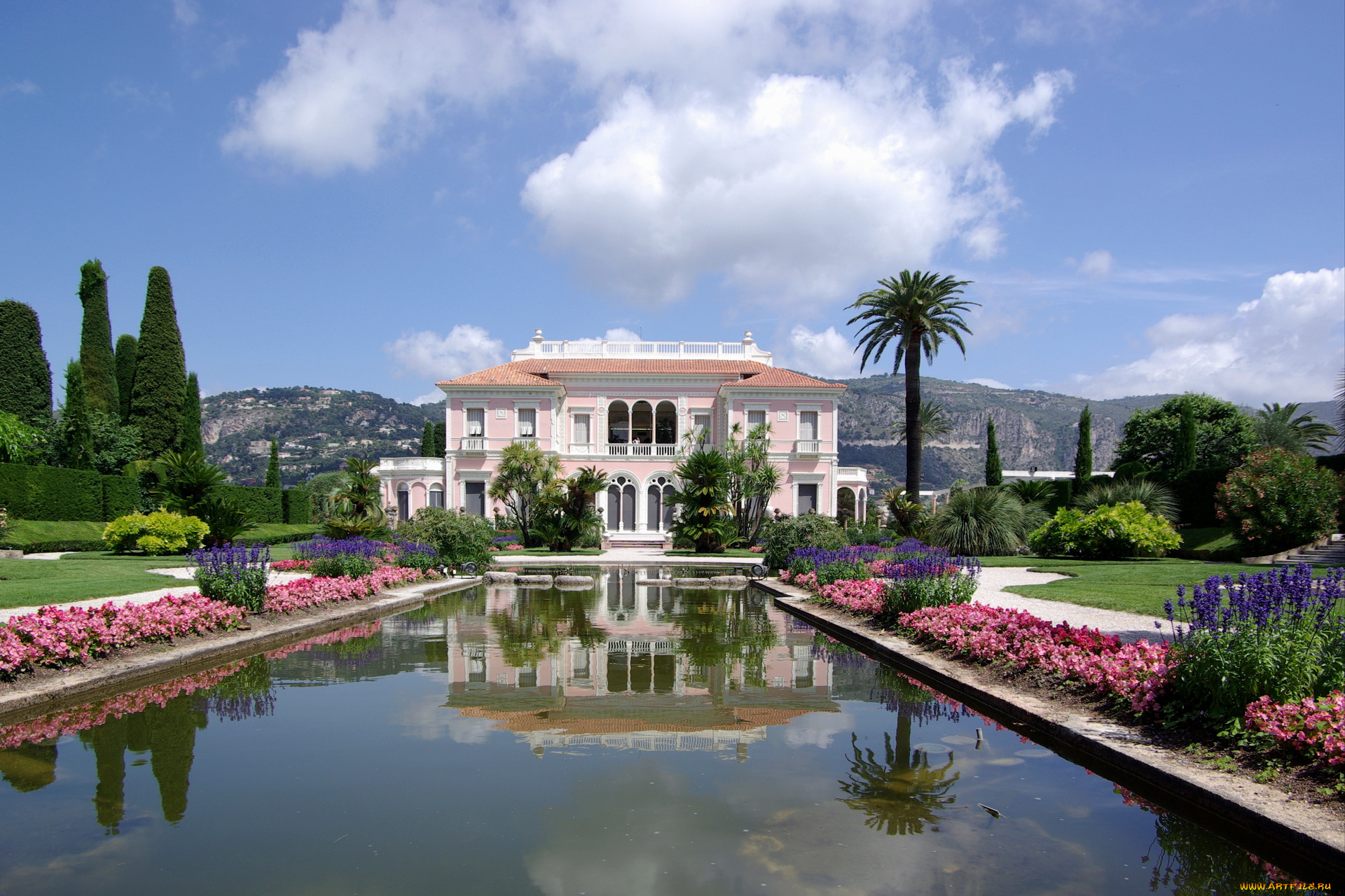 города, здания, дома, villa, ephrussi, de, rothschild, france