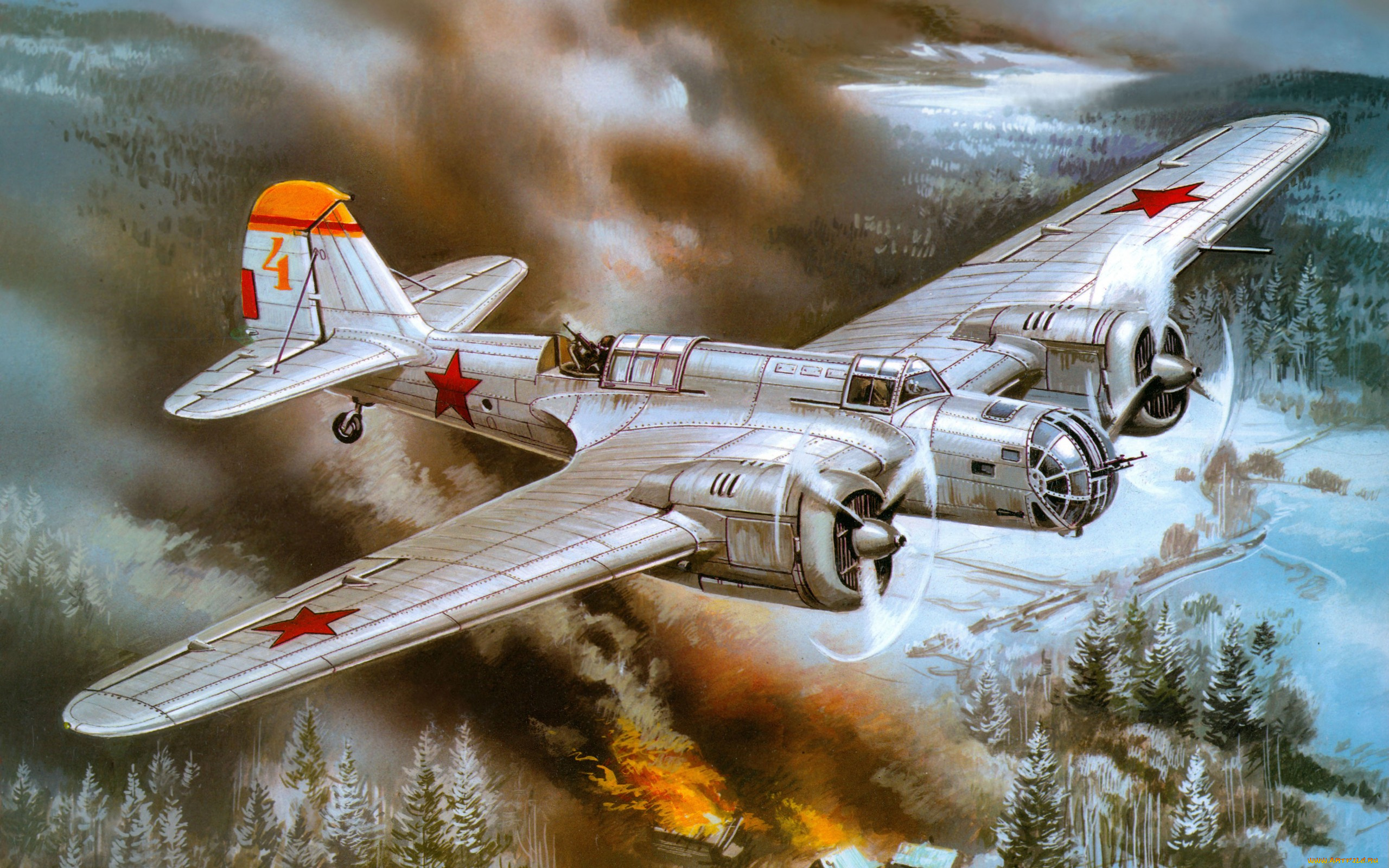 сб2м, 100а, авиация, 3д, рисованые, graphic, фронтовой, скоростной, советский, бомбардировщик