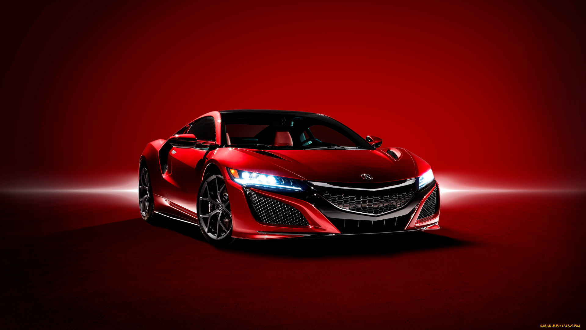 автомобили, acura, красный, nsx, 2016г