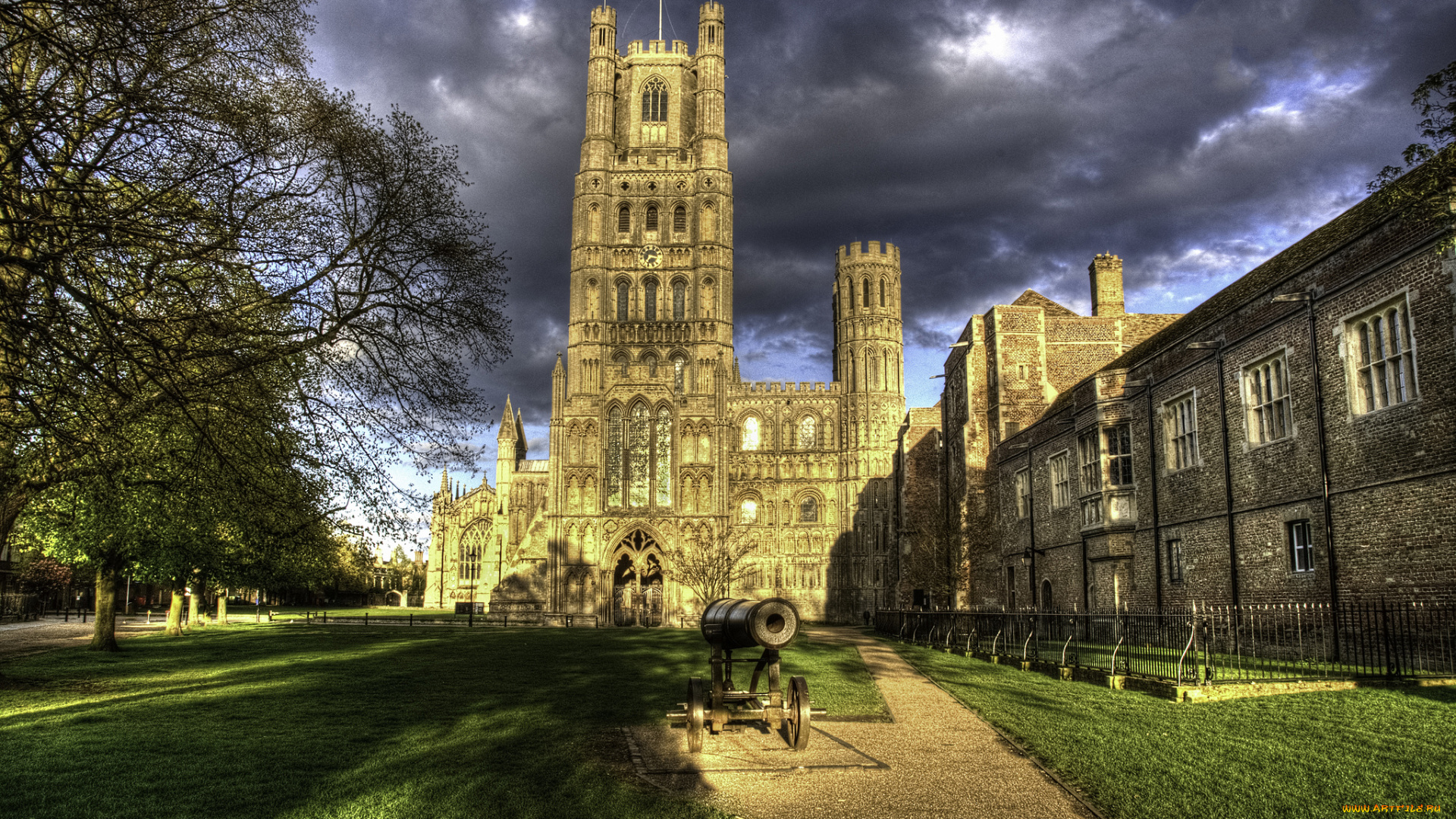 ely, cathedral, города, -, католические, соборы, , костелы, , аббатства, пушка, собор, парк