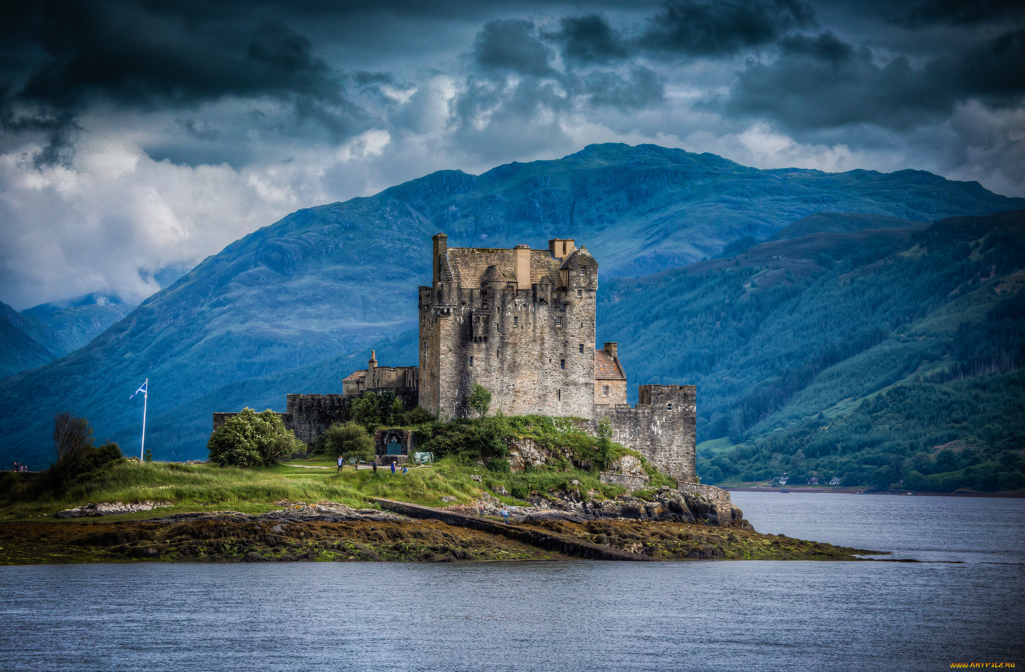 eilean, donan, castle, города, замок, эйлен-донан, , шотландия, озеро, замок, горы