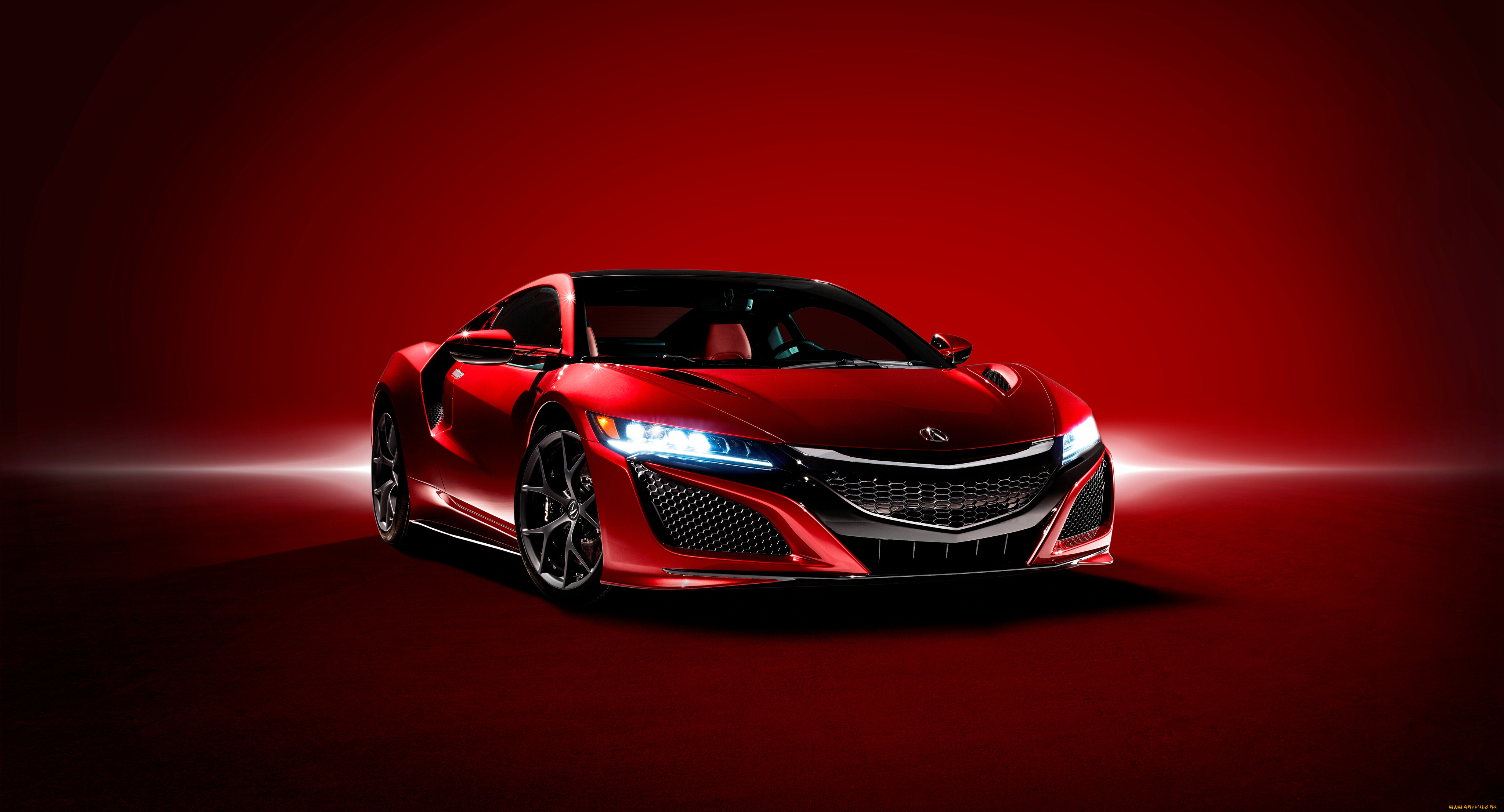 автомобили, acura, красный, nsx, 2016г