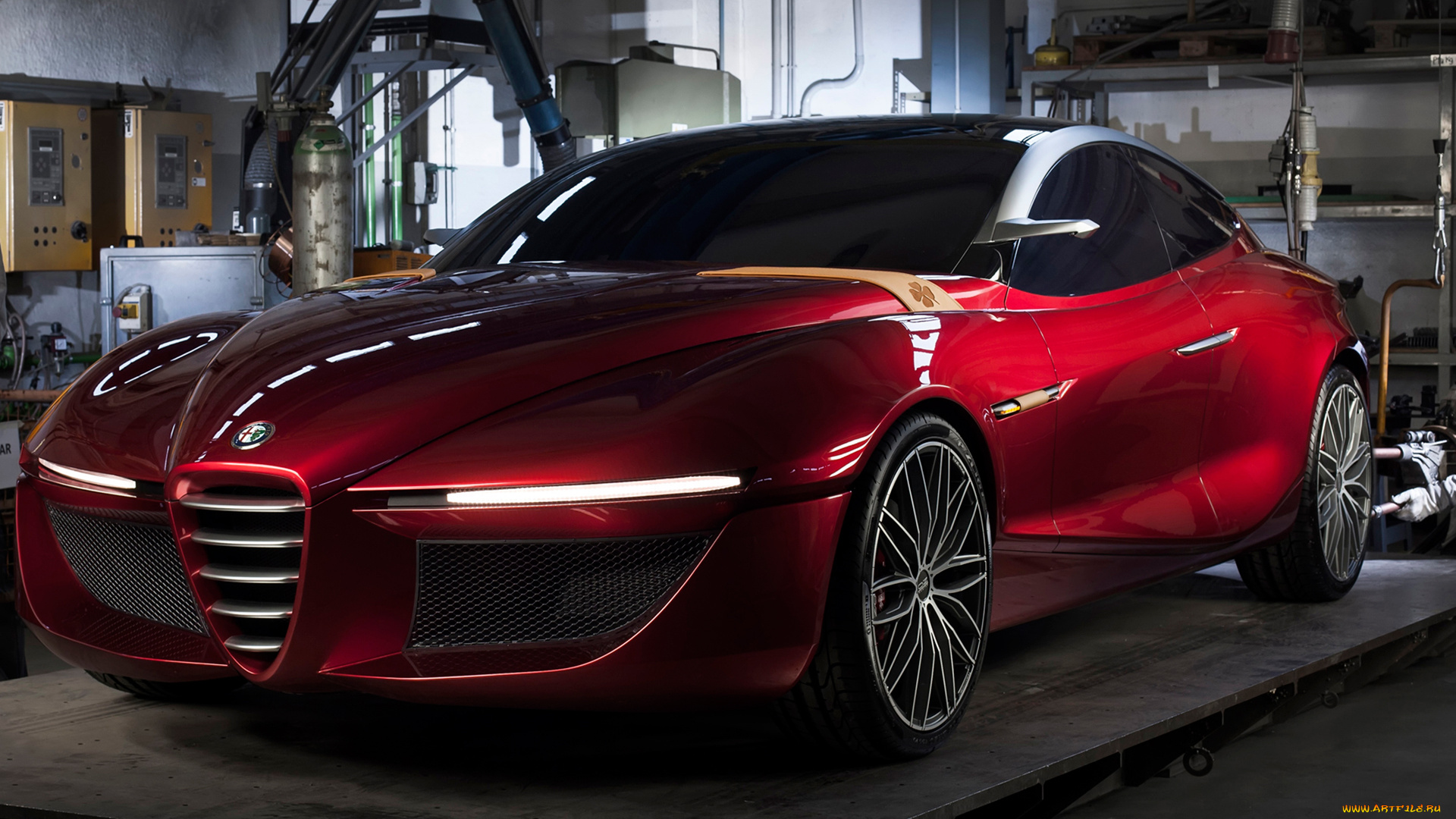 alfa, romeo, gloria, concept, 2013, автомобили, alfa, romeo, alfa, romeo, gloria, concept, 2013, красный, гараж