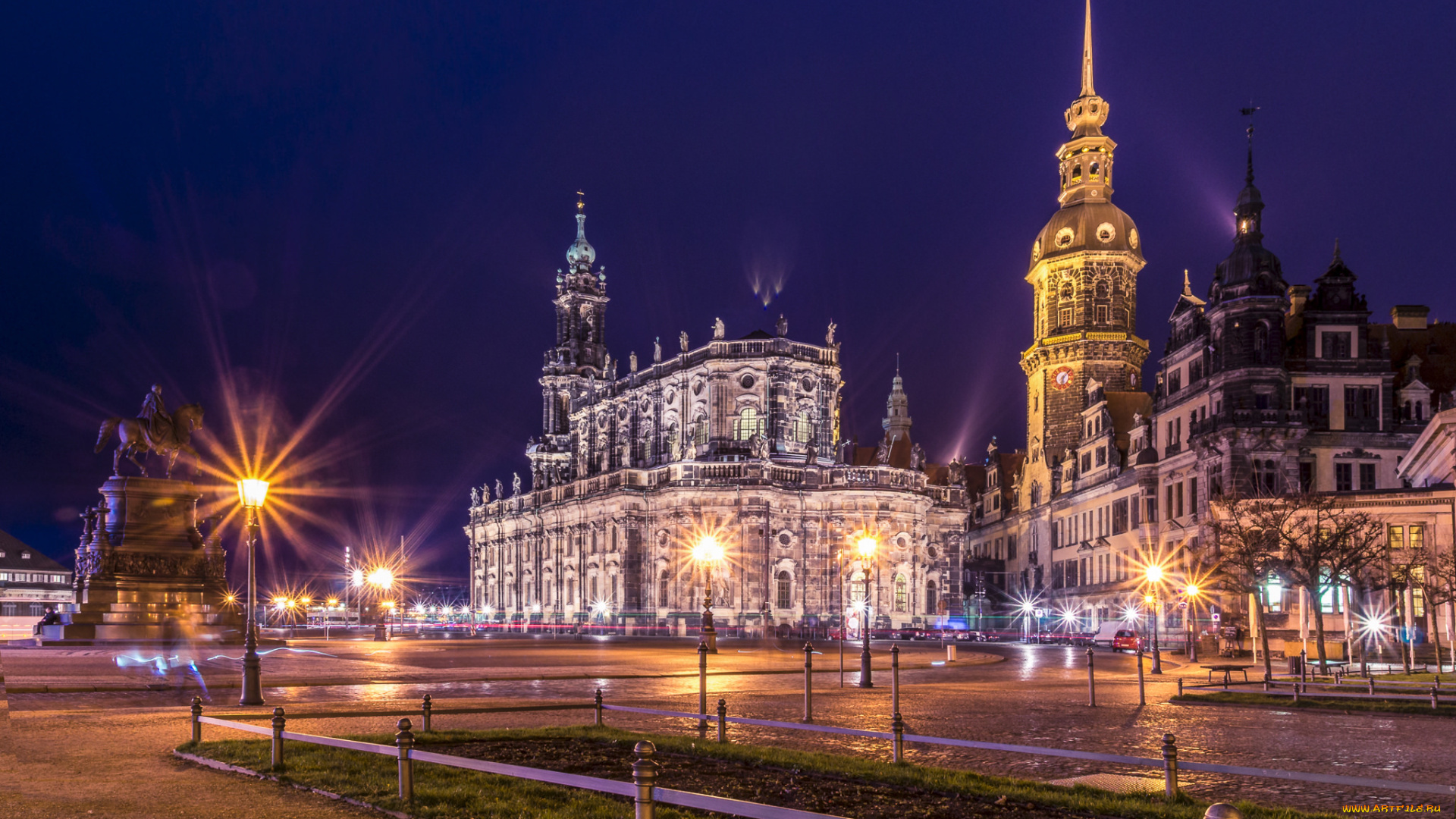 dresden, города, дрезден, , германия, ночь, огни