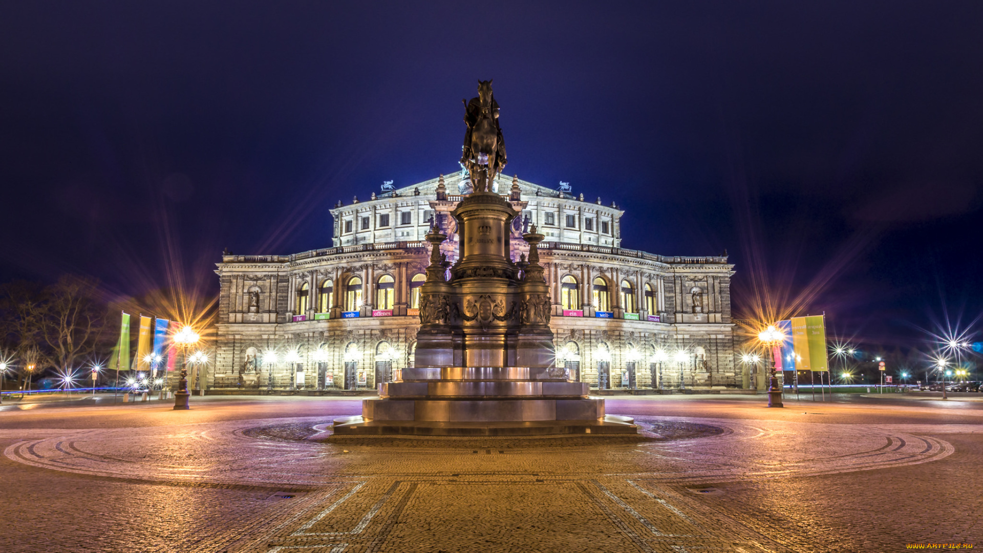 dresden, города, дрезден, , германия, ночь, огни