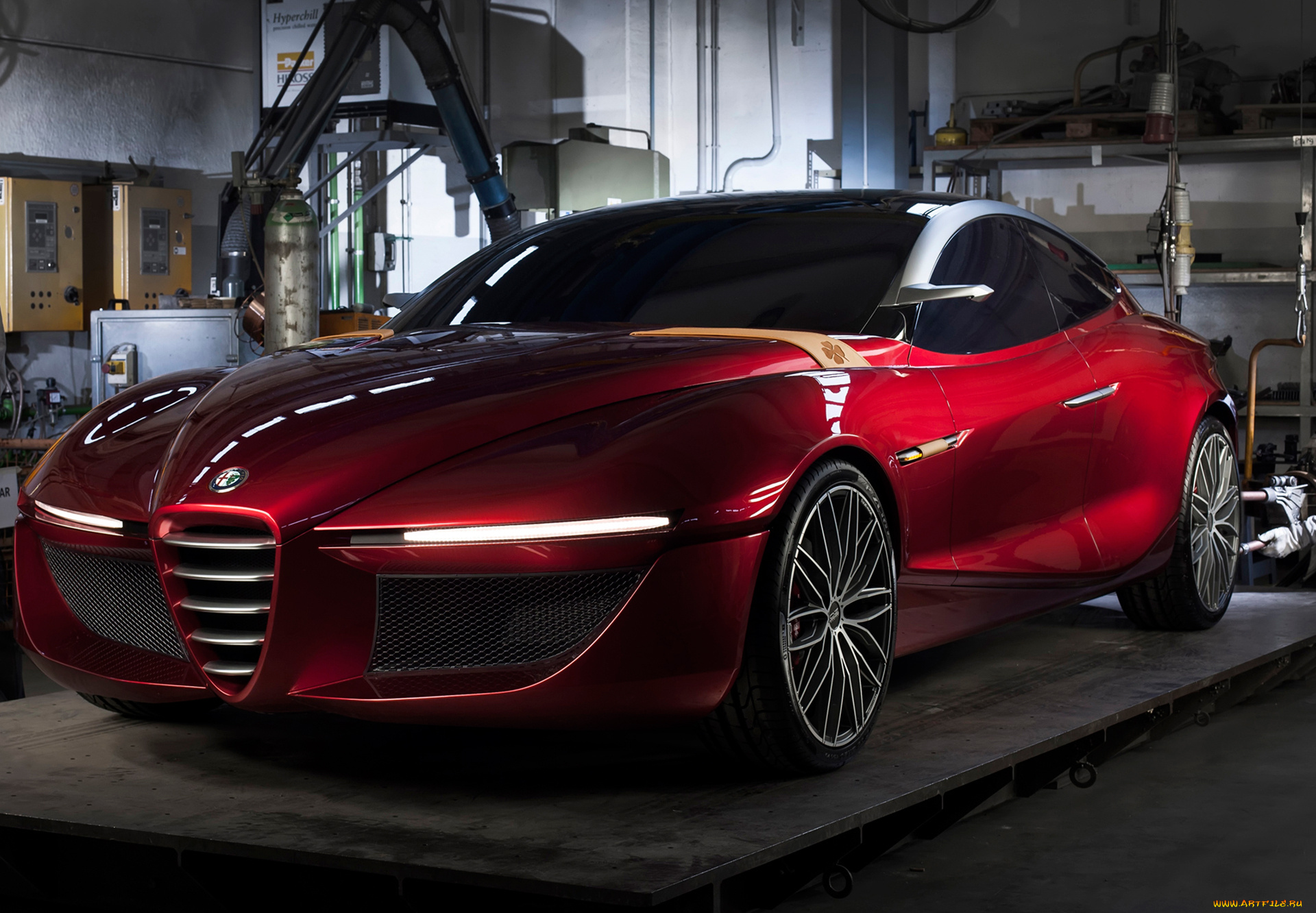 alfa, romeo, gloria, concept, 2013, автомобили, alfa, romeo, alfa, romeo, gloria, concept, 2013, красный, гараж