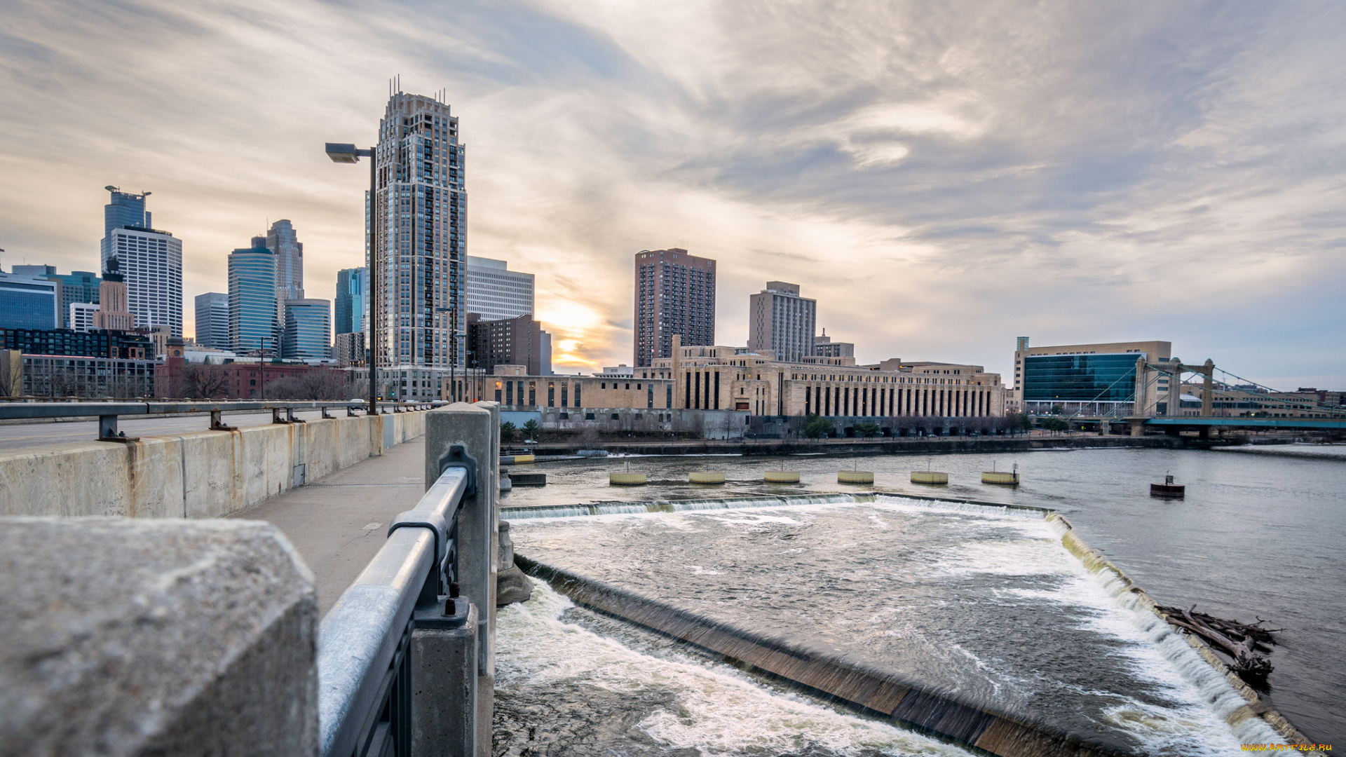 minneapolis, города, -, панорамы, побережье