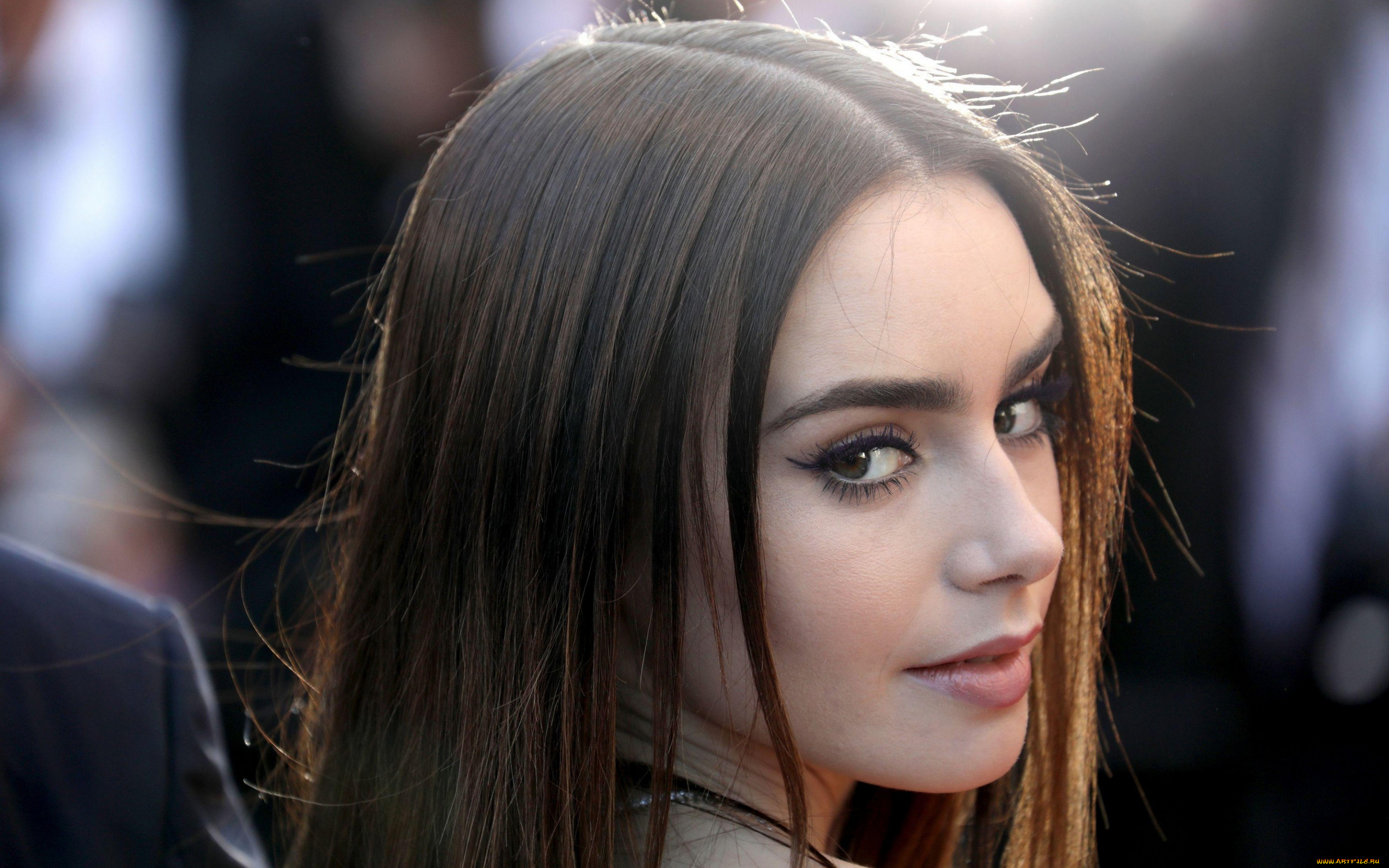 девушки, lily, collins, профиль