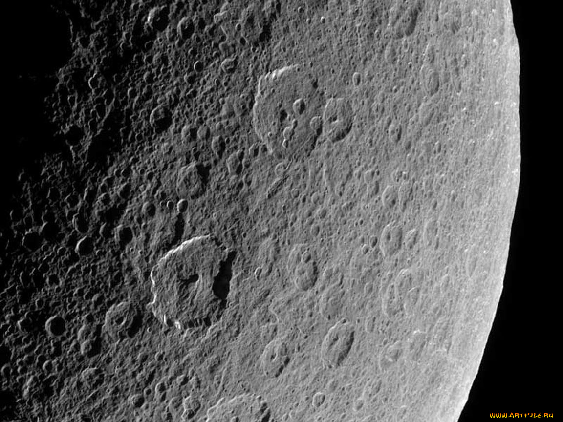 древние, кратеры, на, спутнике, сатурна, рее, космос, спутники