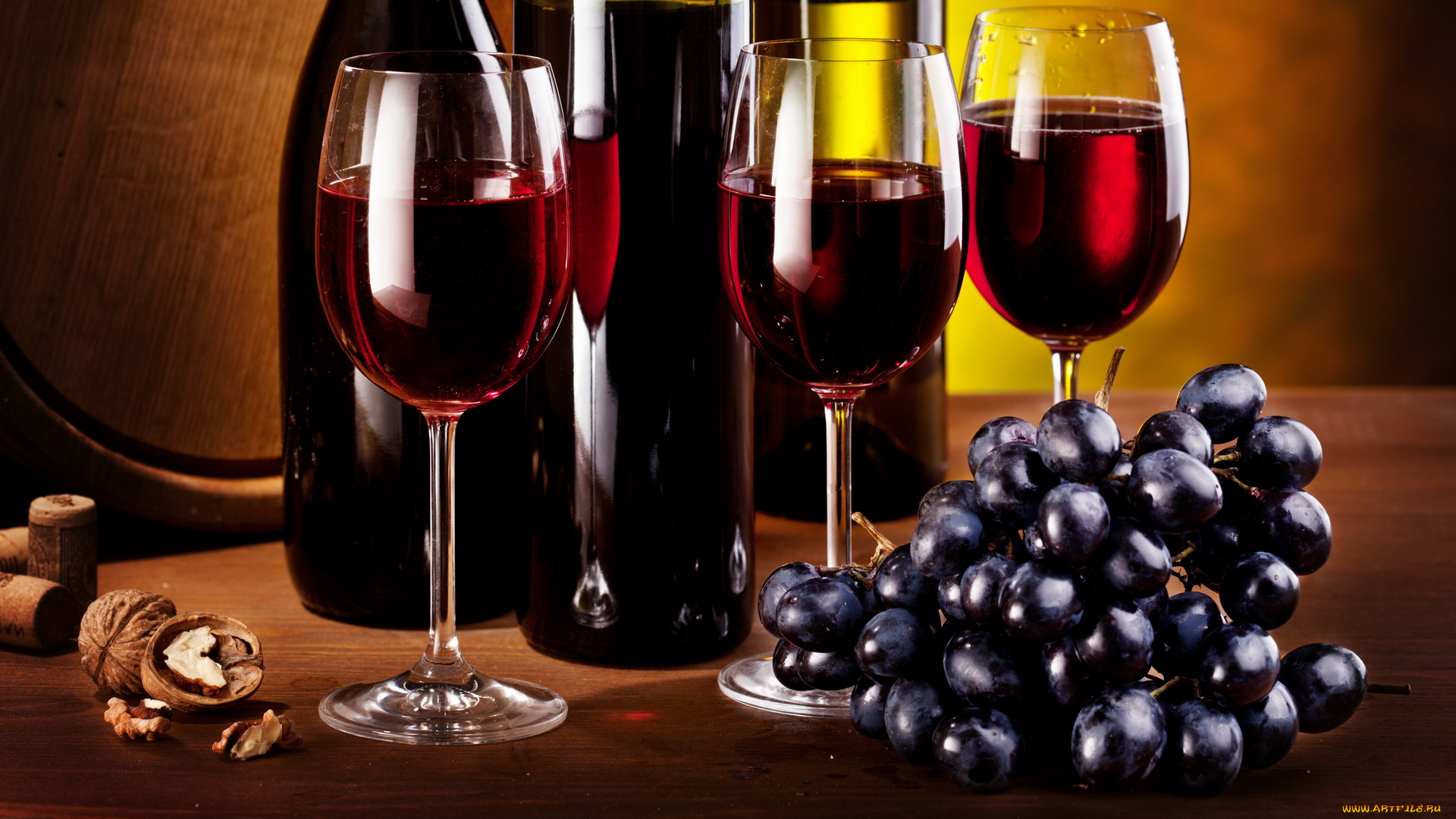 еда, напитки, вино, бокалы, виноград