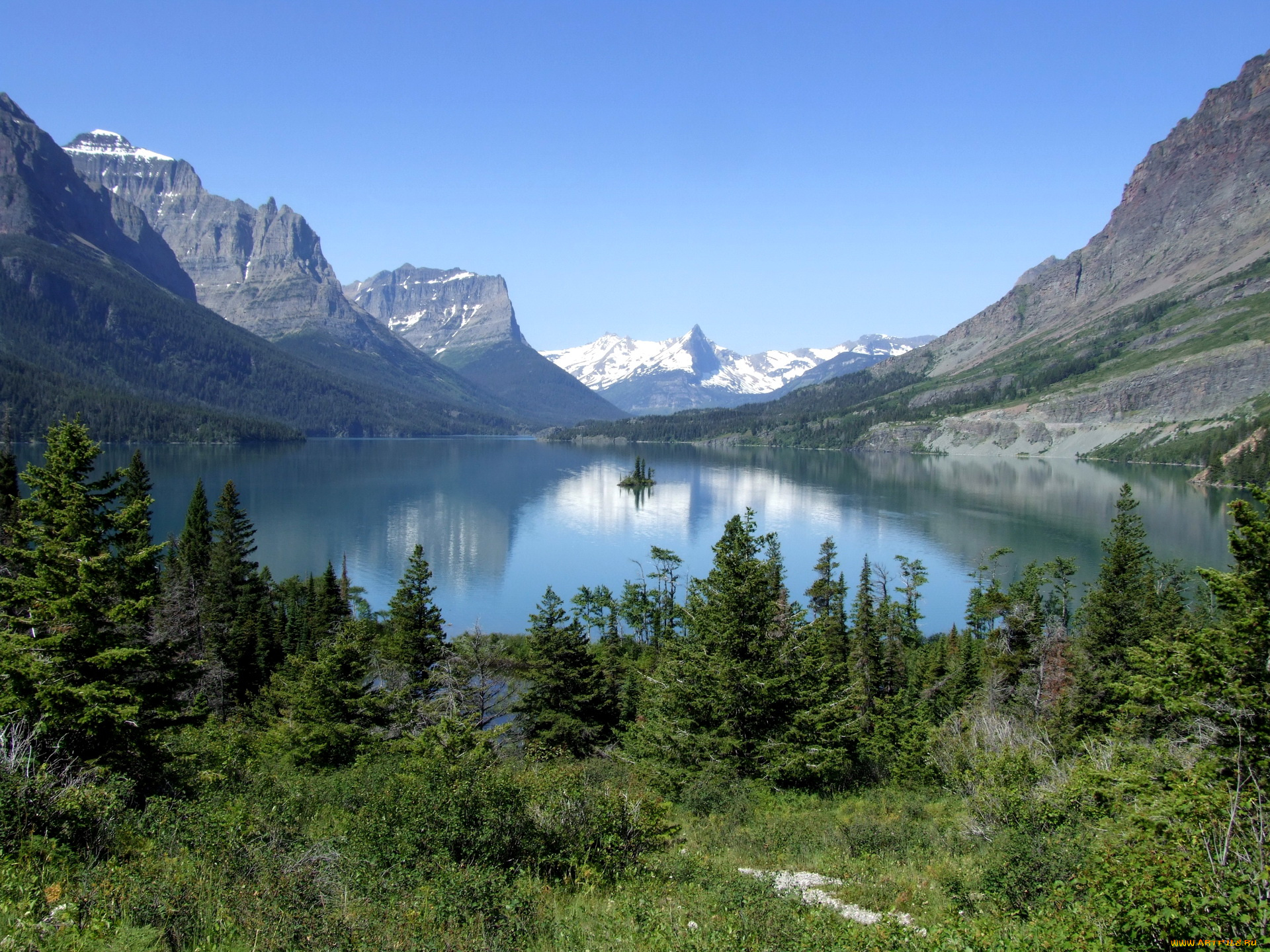 природа, реки, озера, glacier, saint, mary, lake