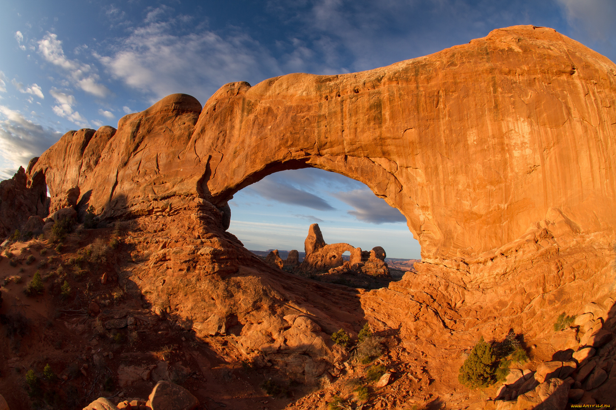 arches, national, park, природа, горы, fisheye, arch, каньон