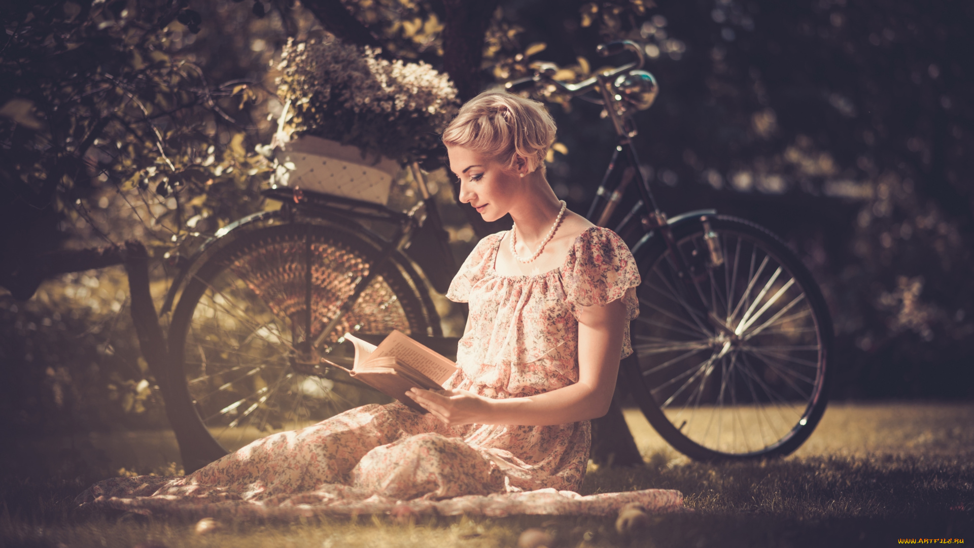 девушки, -unsort, , блондинки, настроение, книга, велосипед