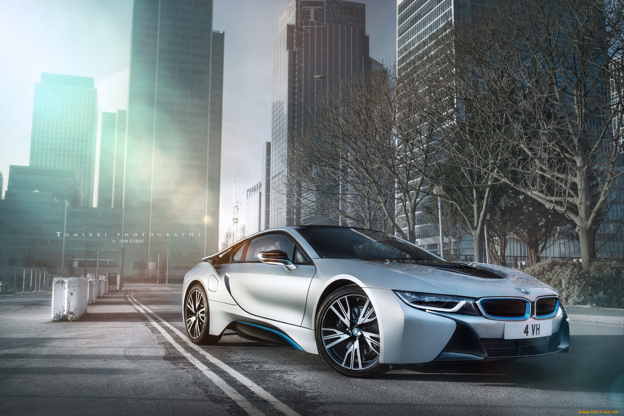 автомобили, bmw, город, дома, свет, блики, i8