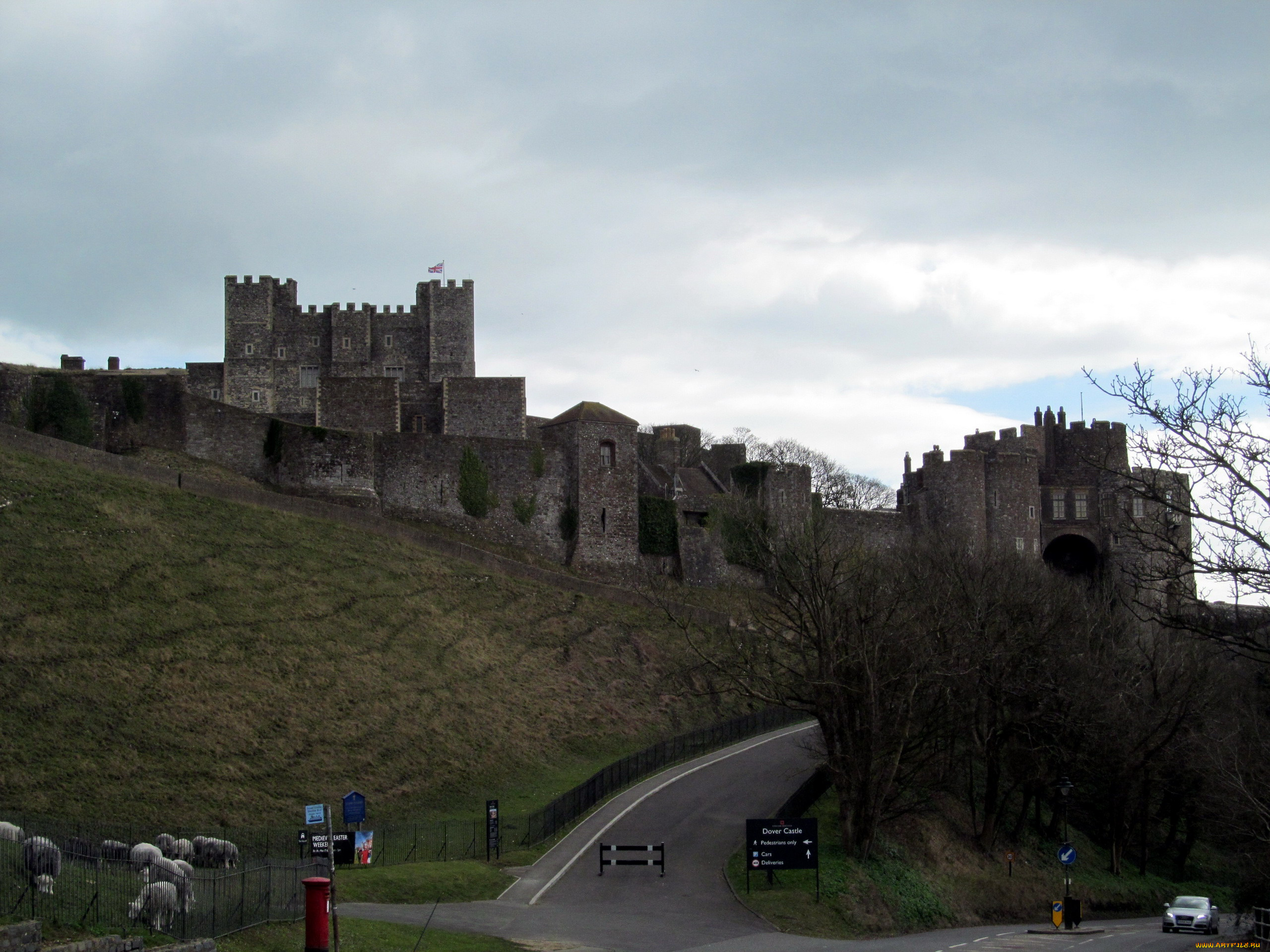 dover, castle, kent, города, замки, англии, dover, castle