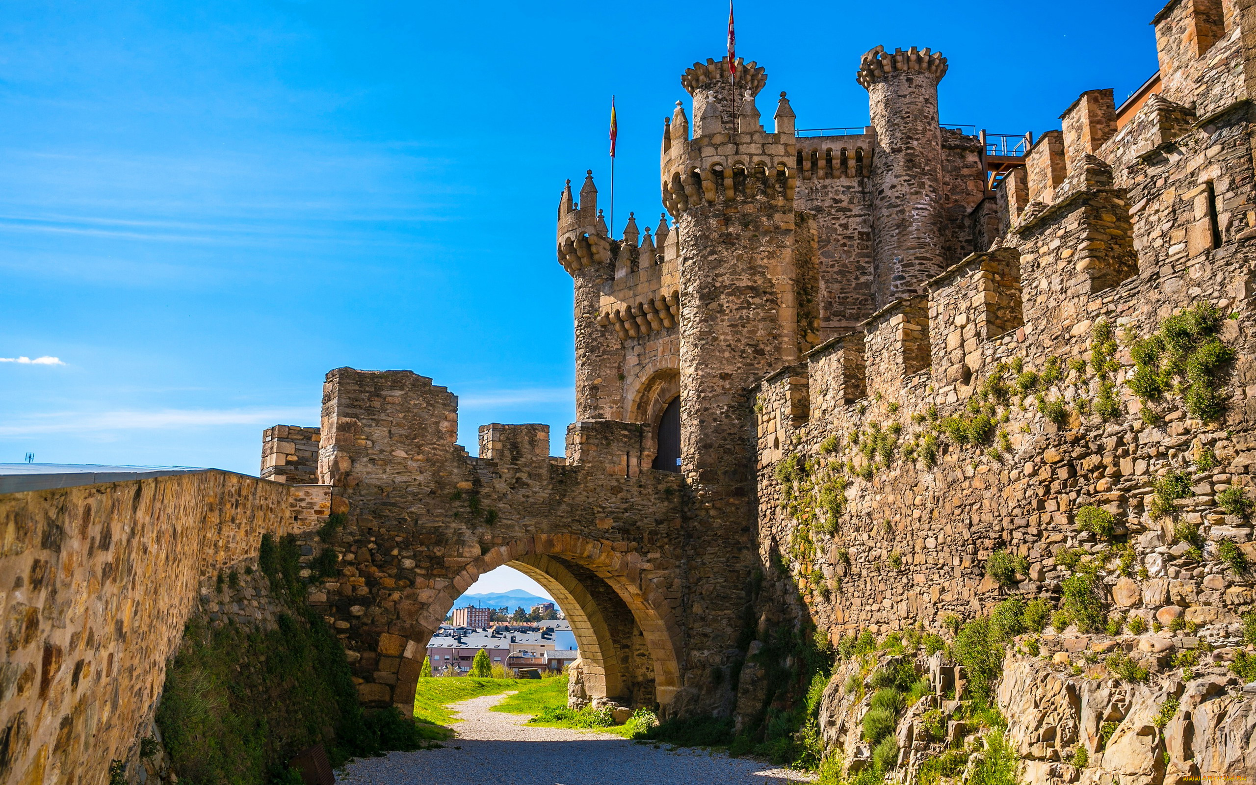 ponferrada, castle, spain, города, замки, испании, ponferrada, castle