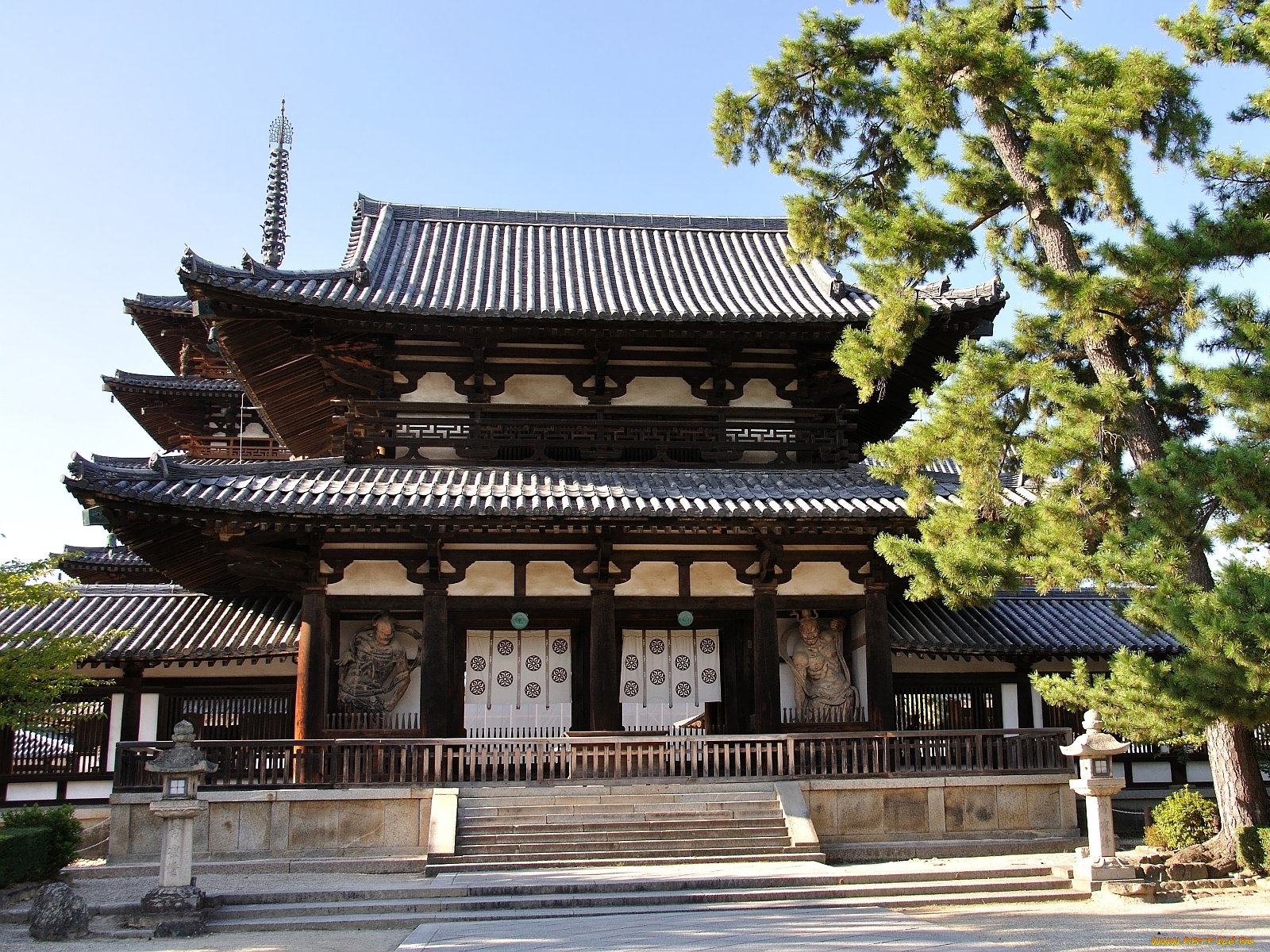 киото, Япония, города, буддистские, другие, храмы, пагода, скульптуры