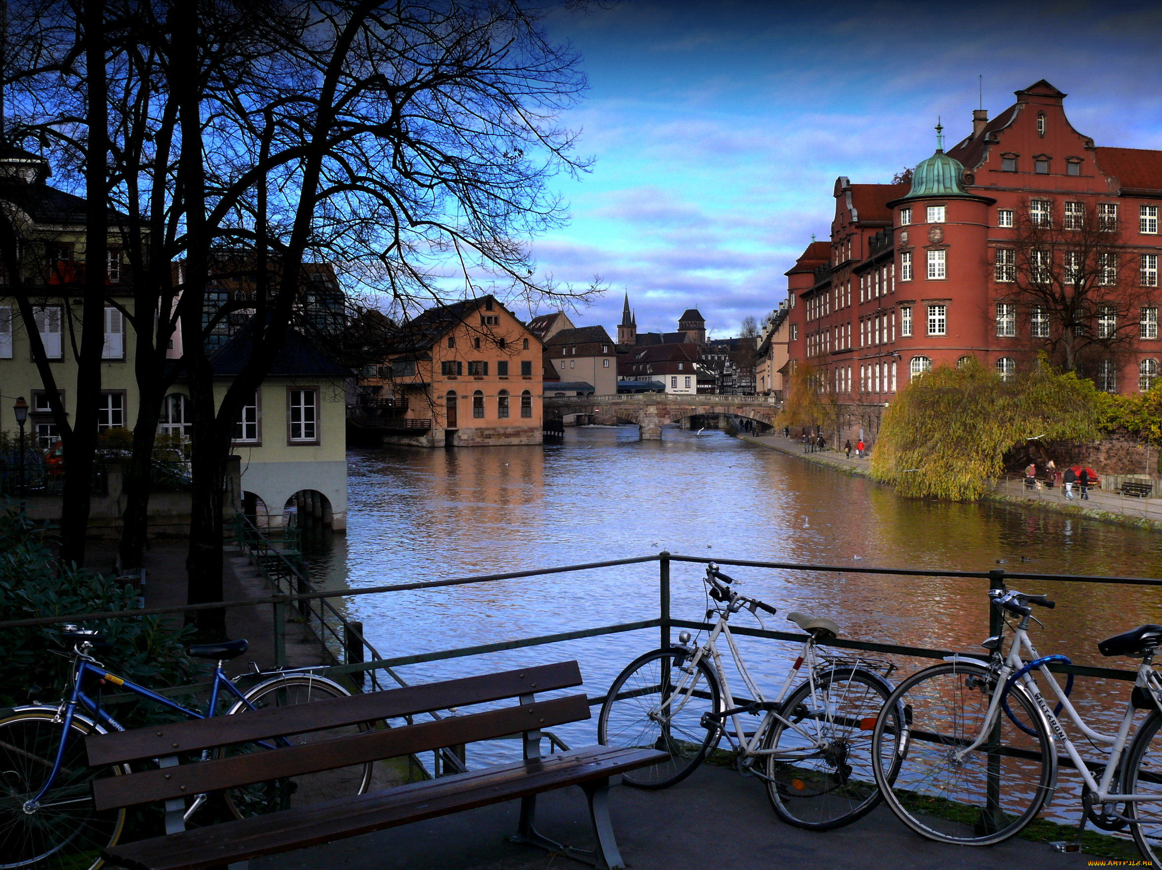 france, alsace, города, улицы, площади, набережные, река, дома, мост