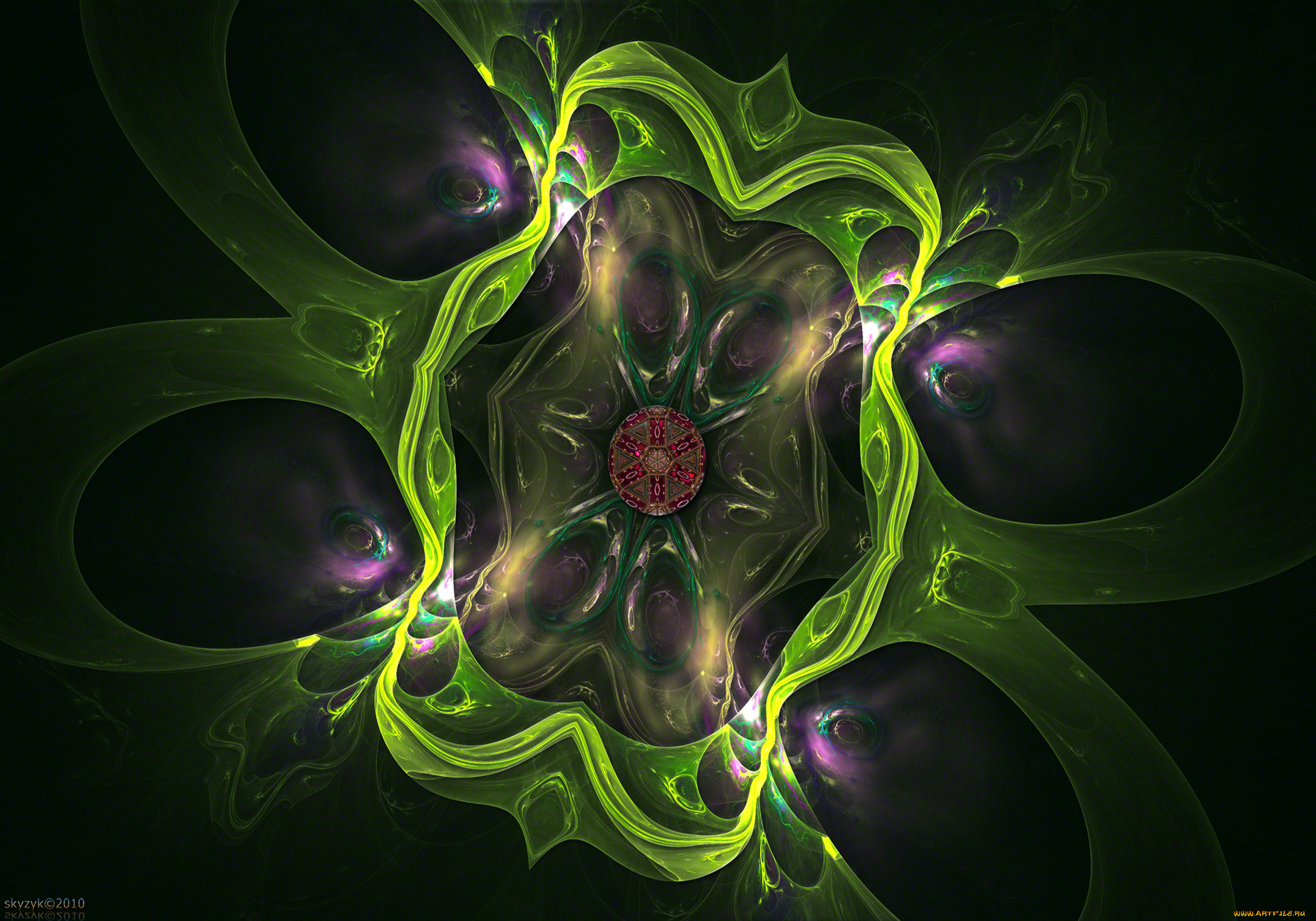 electric, jade, 3д, графика, fractal, фракталы, тона, фрактал, зеленые