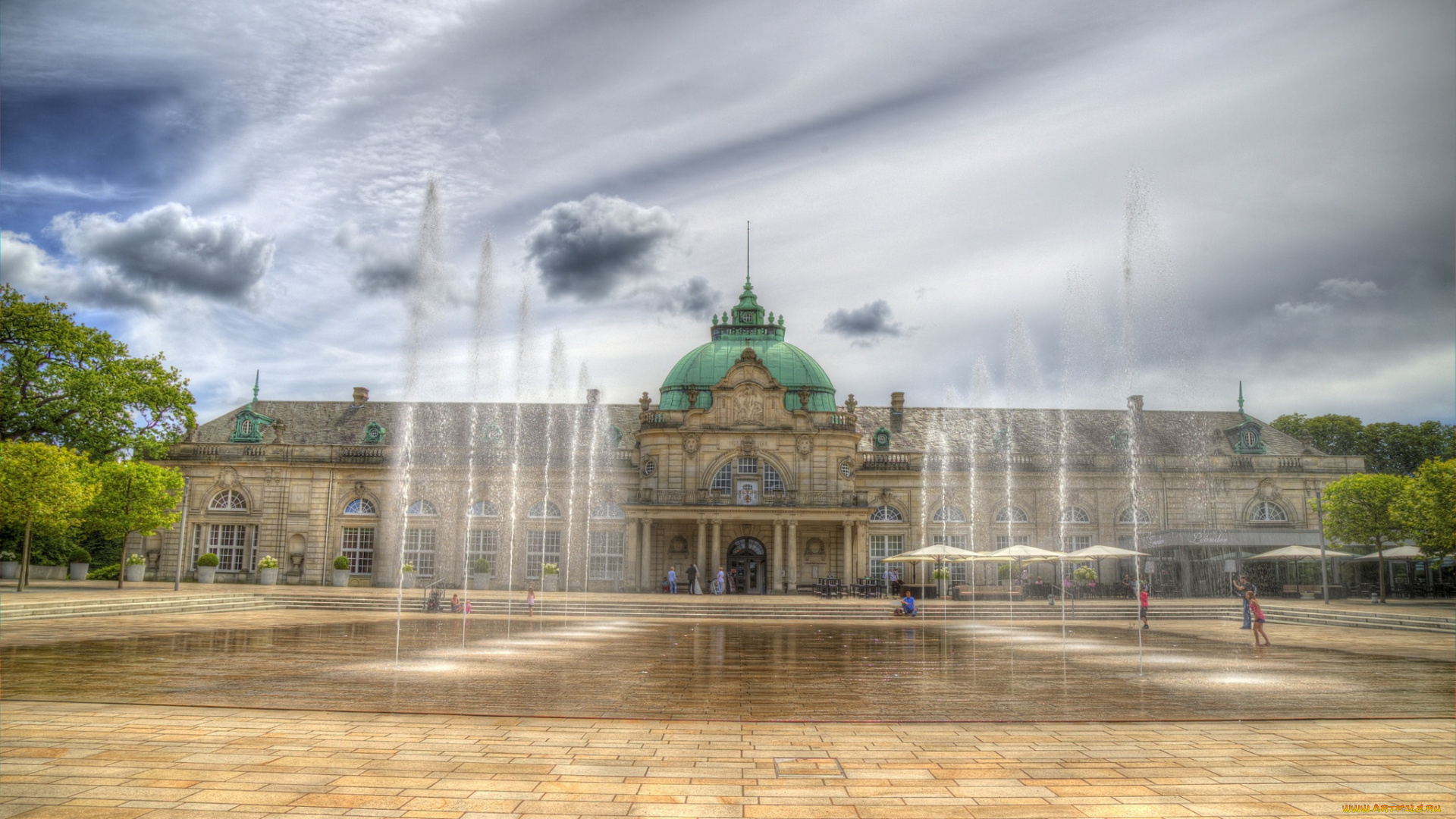 kaiserpalais, , bad, oeynhausen, , germany, города, -, фонтаны, фонтаны, площадь, дворец