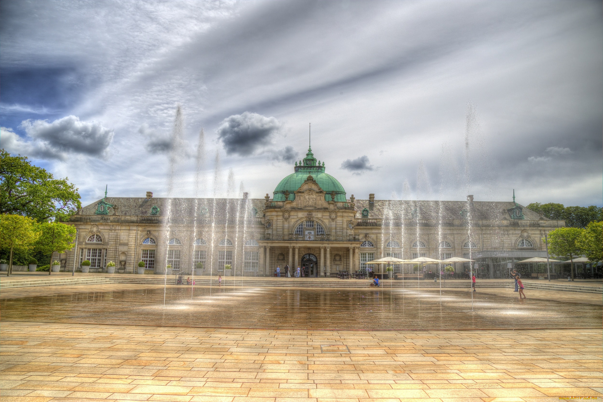 kaiserpalais, , bad, oeynhausen, , germany, города, -, фонтаны, фонтаны, площадь, дворец