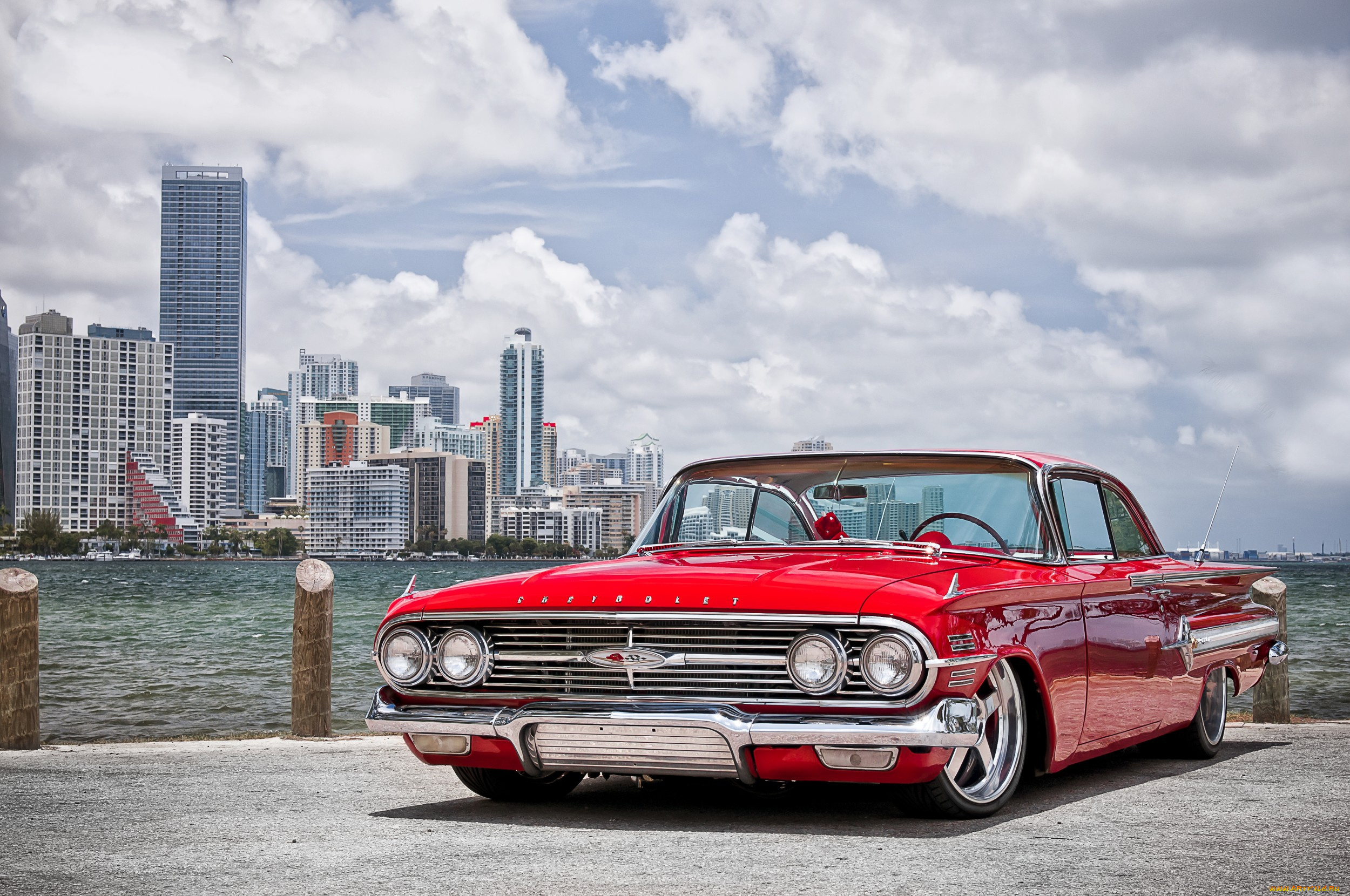 1960, chevy, impala, автомобили, chevrolet, красный, шевроле