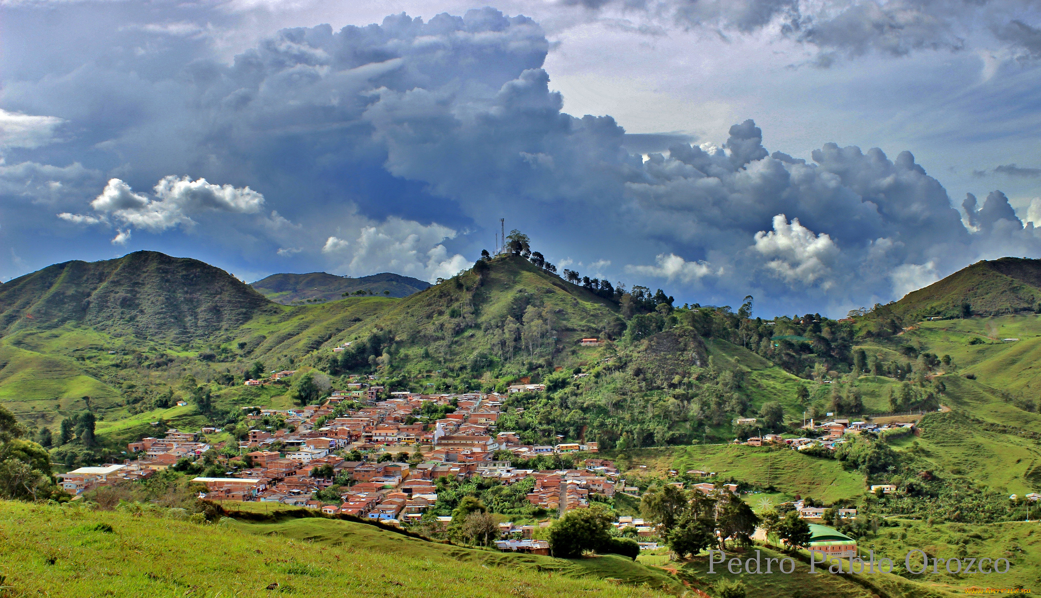 g&, 243, mez, plata, -, antioquia, -, colombia, города, -, пейзажи, поселок