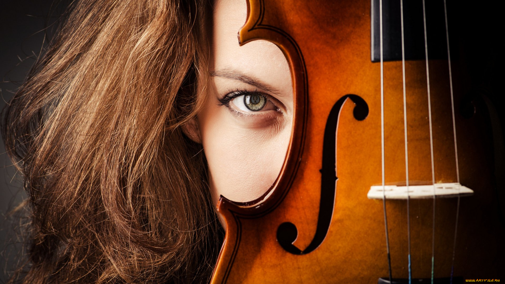 музыка, -другое, девушка, взгляд, лицо, скрипка