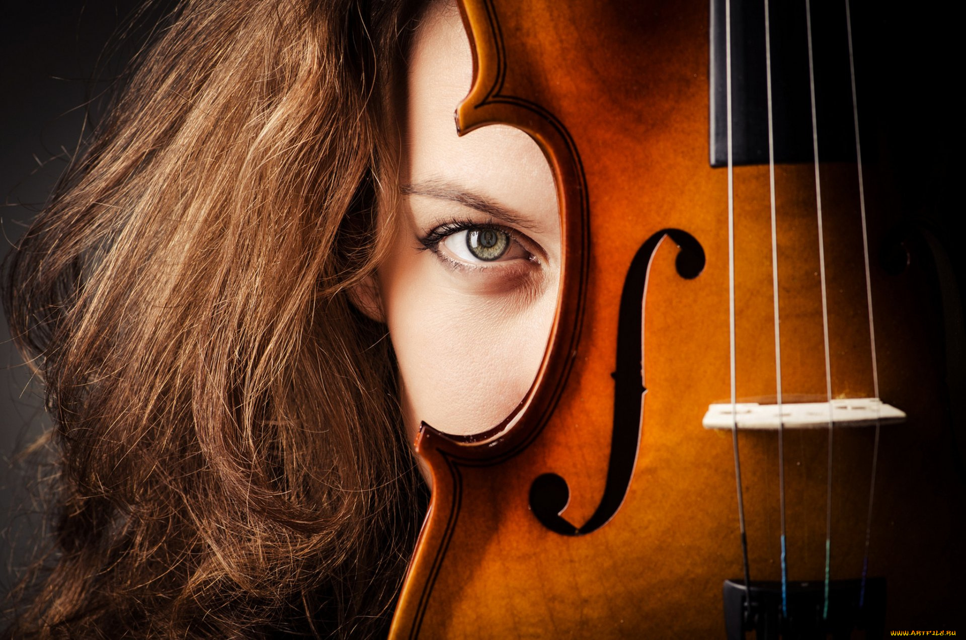 музыка, -другое, девушка, взгляд, лицо, скрипка