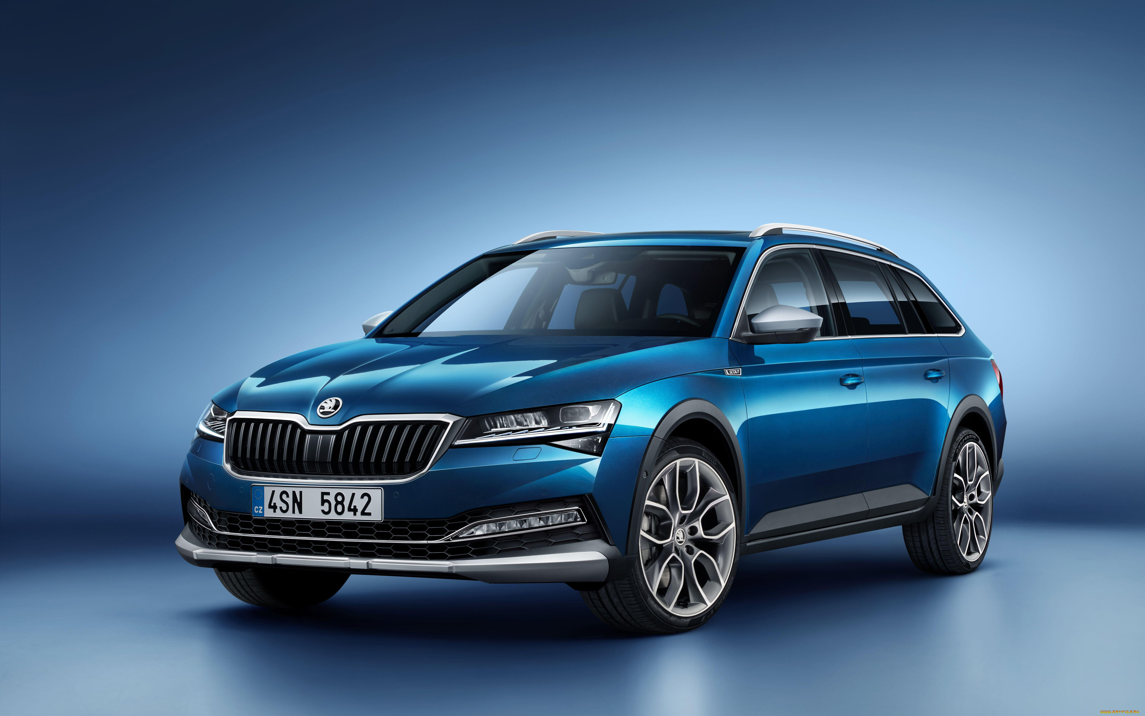 2019, skoda, superb, scout, автомобили, skoda, шкода, чешские, 2019, superb, scout, синий, студия, 4k