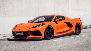 Картинка автомобили chevrolet geiger corvette 2021 оранжевый суперкар