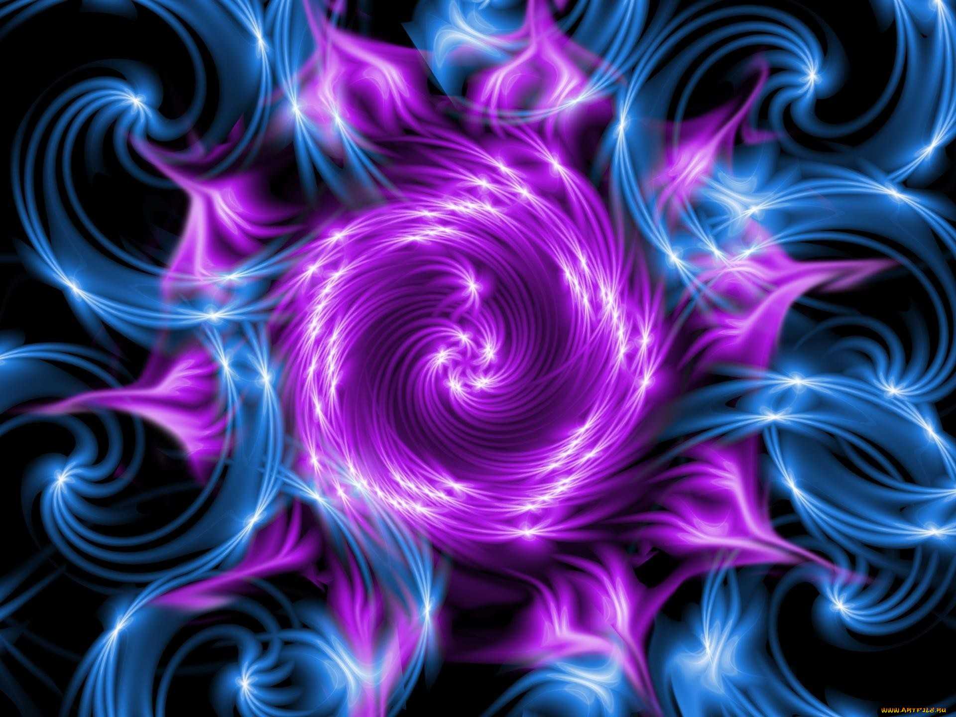 3д, графика, fractal, фракталы, фрактал, фиолетовый