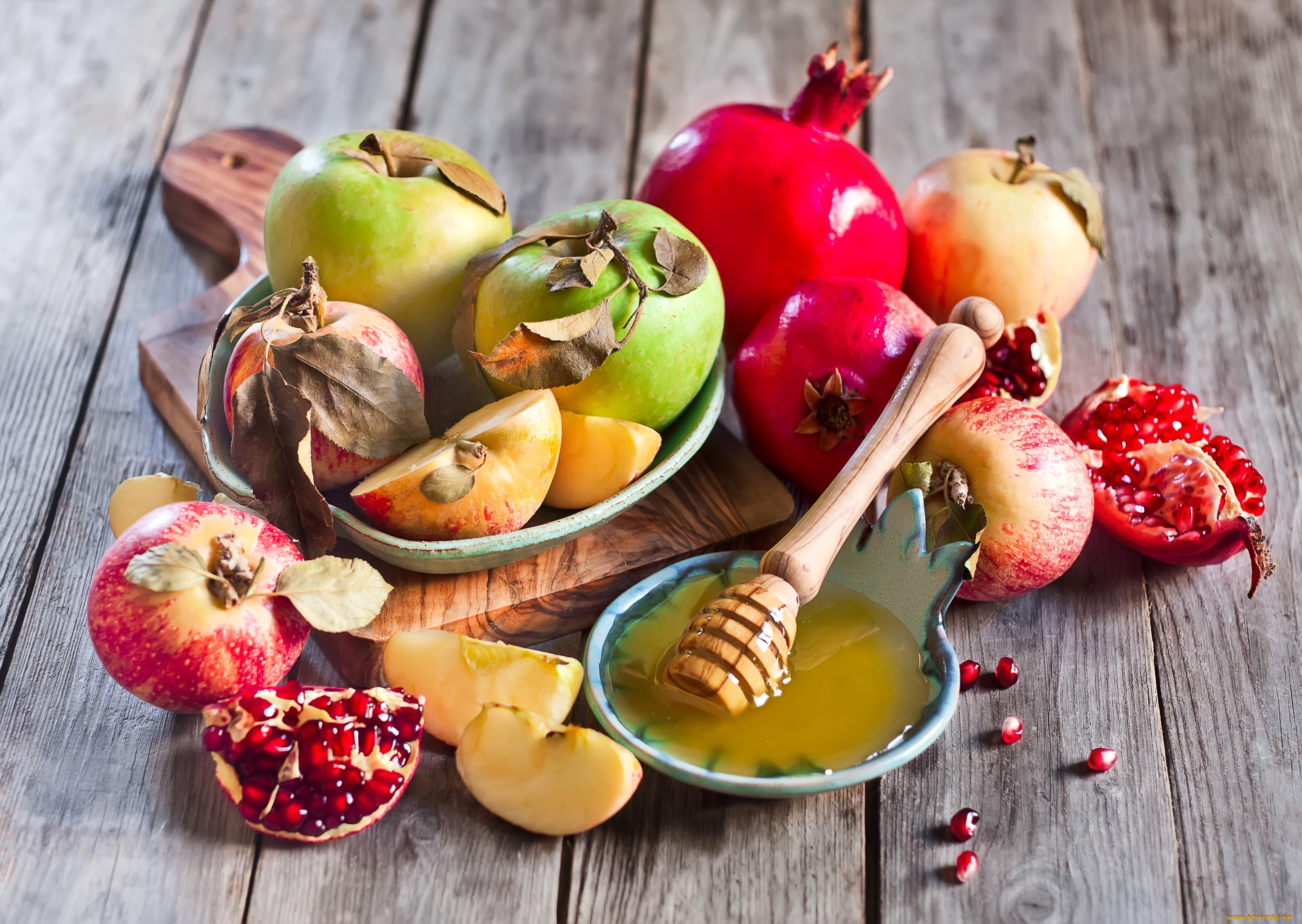 еда, фрукты, , ягоды, мед, гранат, яблоки