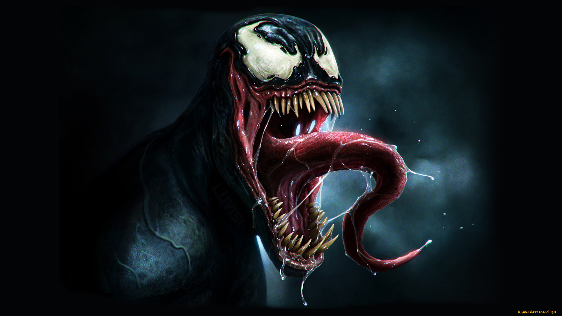 фэнтези, существа, venom, веном, сила, страх, зубы, глаза, язык, danluvisiart