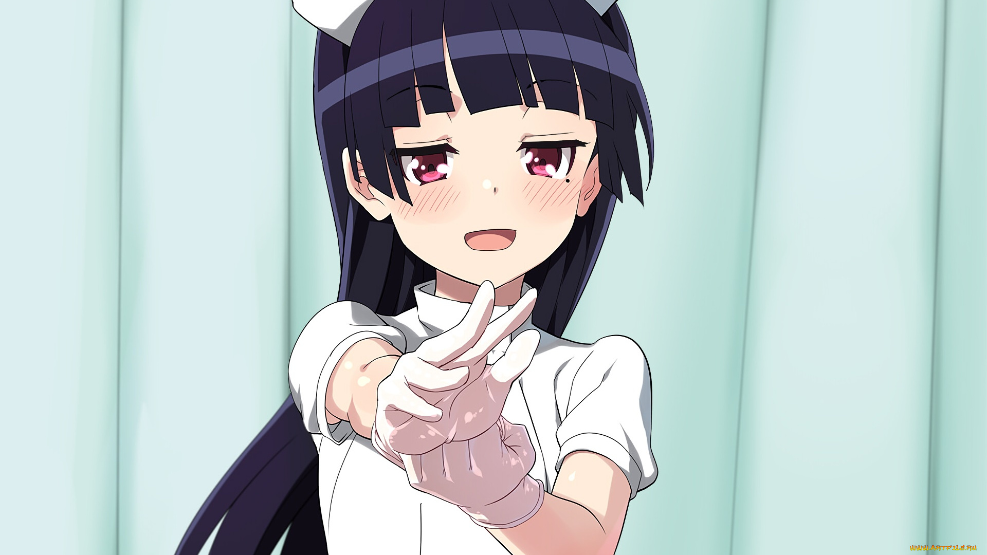 oreimo, аниме, взгляд, девушка, фон