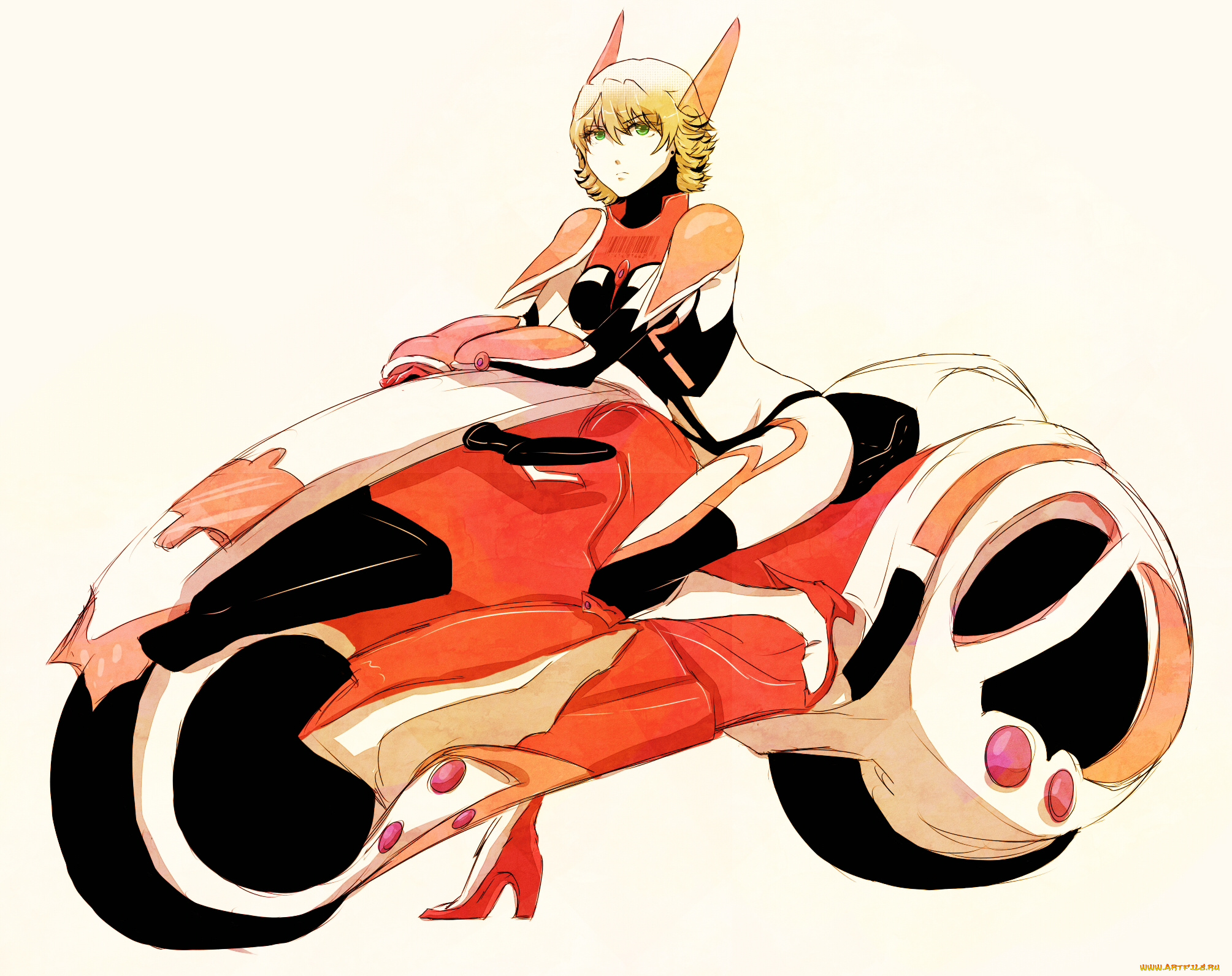 аниме, tiger, and, bunny, девушка, мотоцикл, кролик