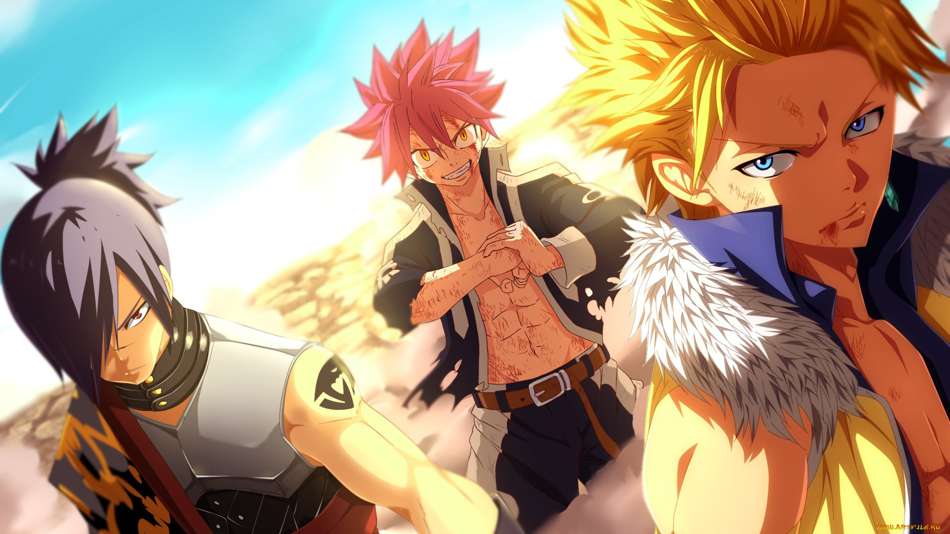 аниме, fairy, tail, natsu, rogue, dragon, asian, manga, japanese, sting