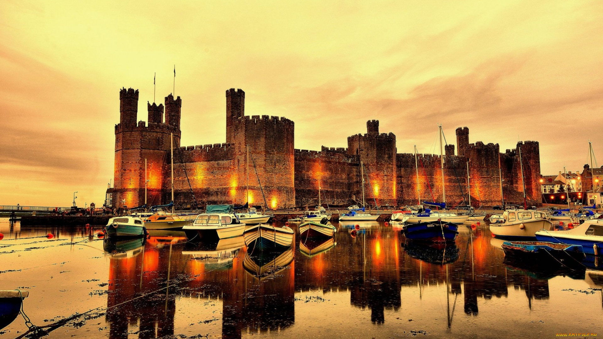 caernarfon, castle, города, замки, англии, caernarfon, castle