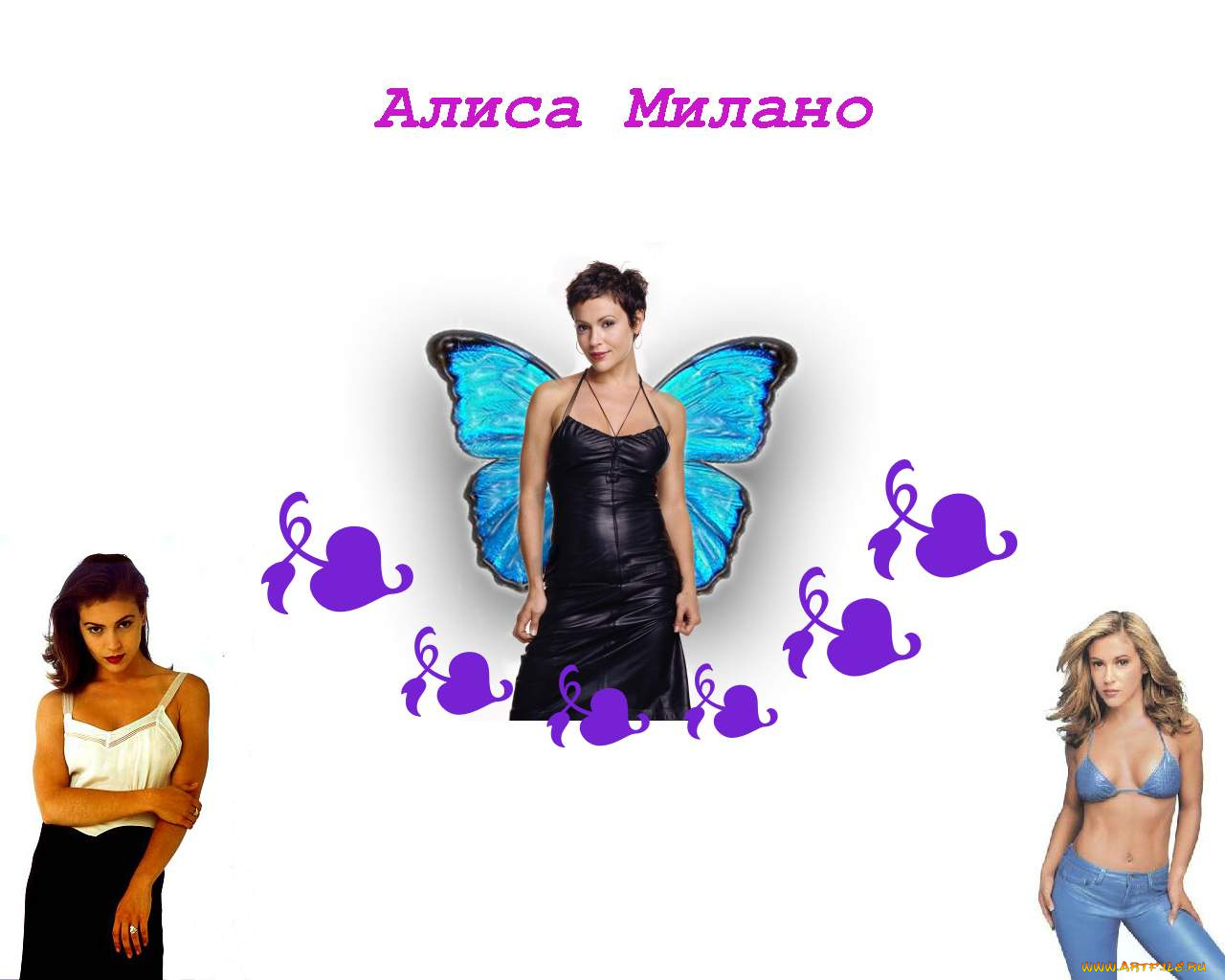 Alyssa, Milano, бабочка, среди, людей, девушки