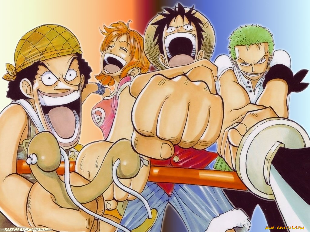 аниме, one, piece, usopp, nami, roronoa, zoro, monkey, d, luffy