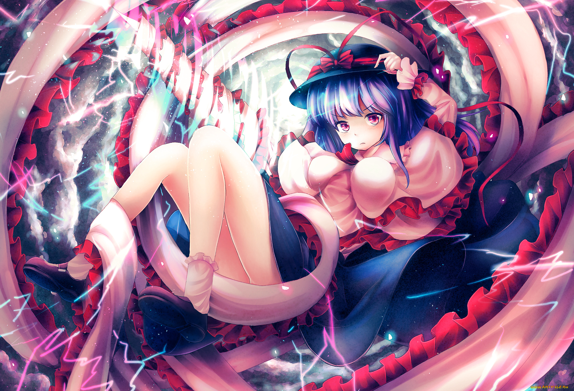 аниме, touhou, nagae, iku