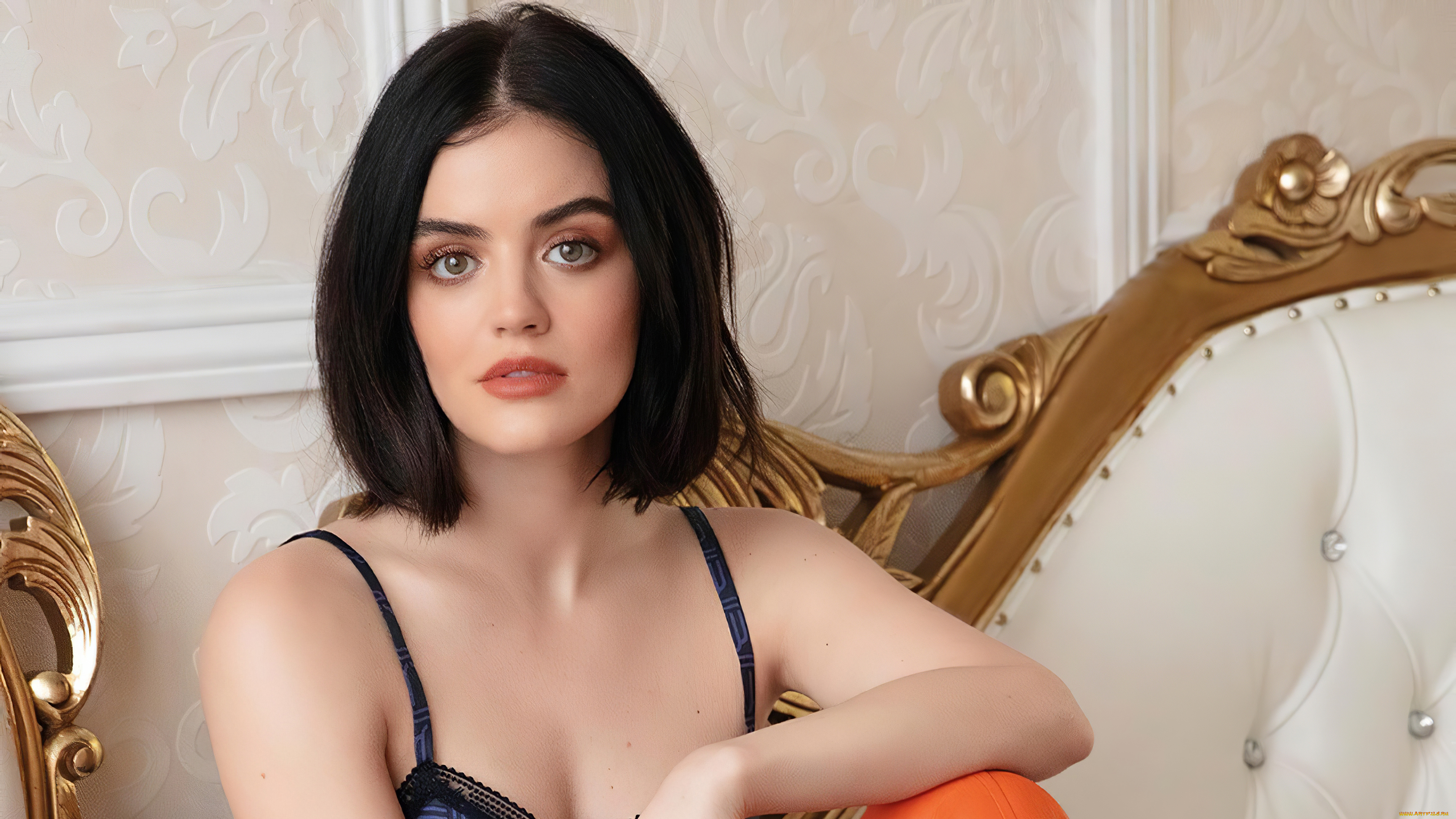 девушки, lucy, hale, брюнетка, лицо, диван