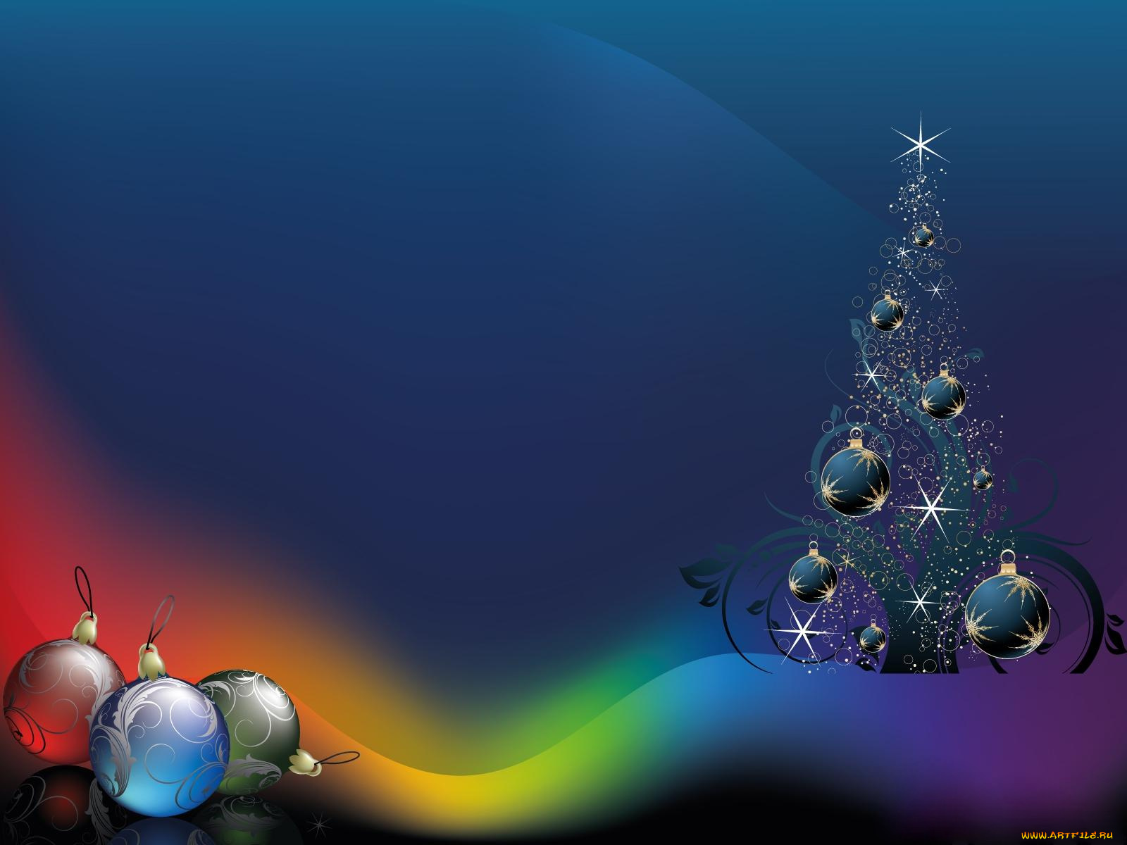 праздничные, векторная, графика, новый, год, елка, цвета, шары