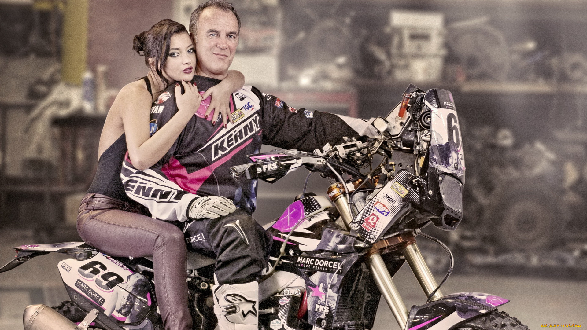 мотоциклы, мото, с, девушкой, motorcycle, 2014, dakar, rally, model