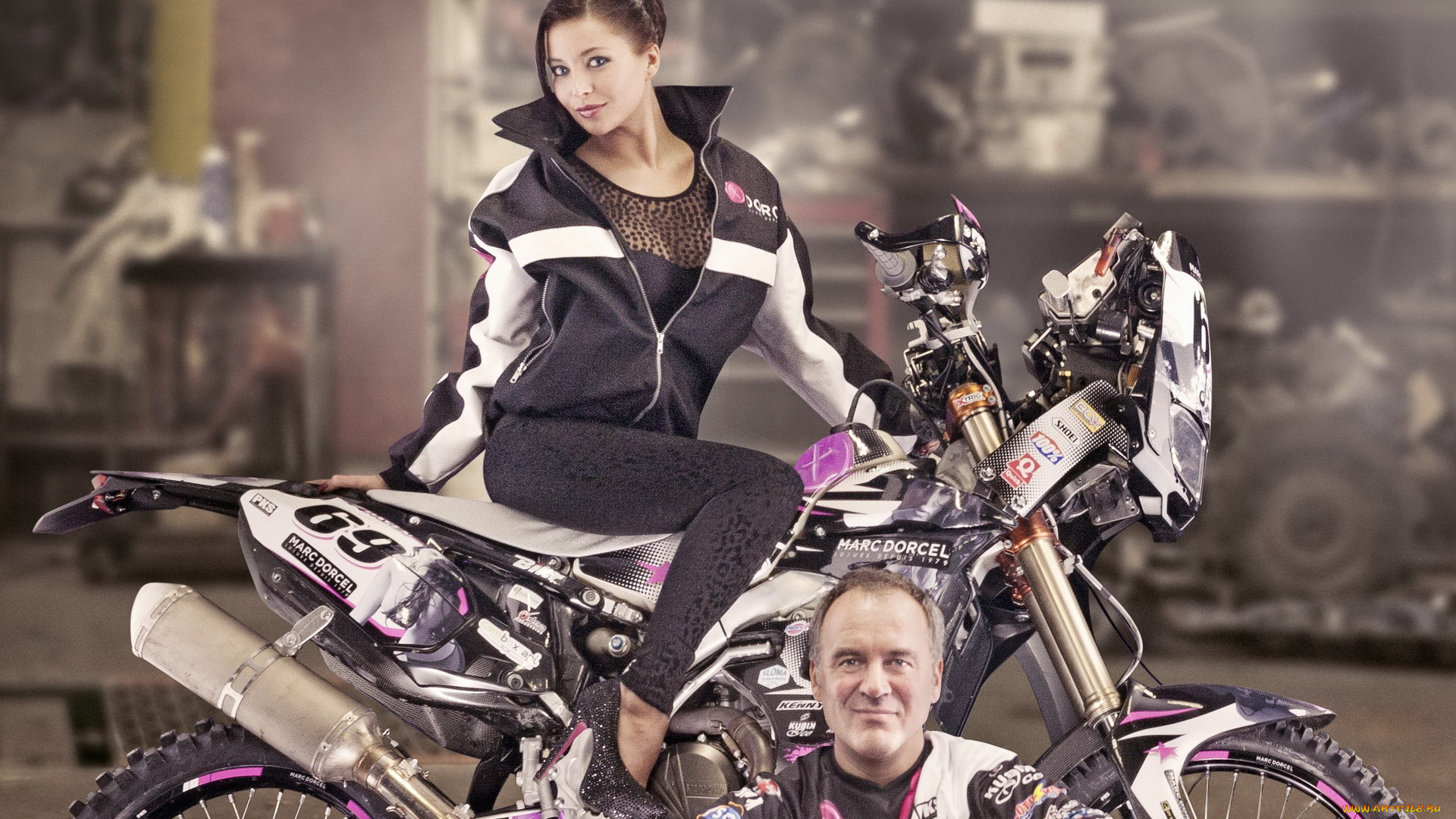 мотоциклы, мото, с, девушкой, motorcycle, model, 2014, dakar, rally