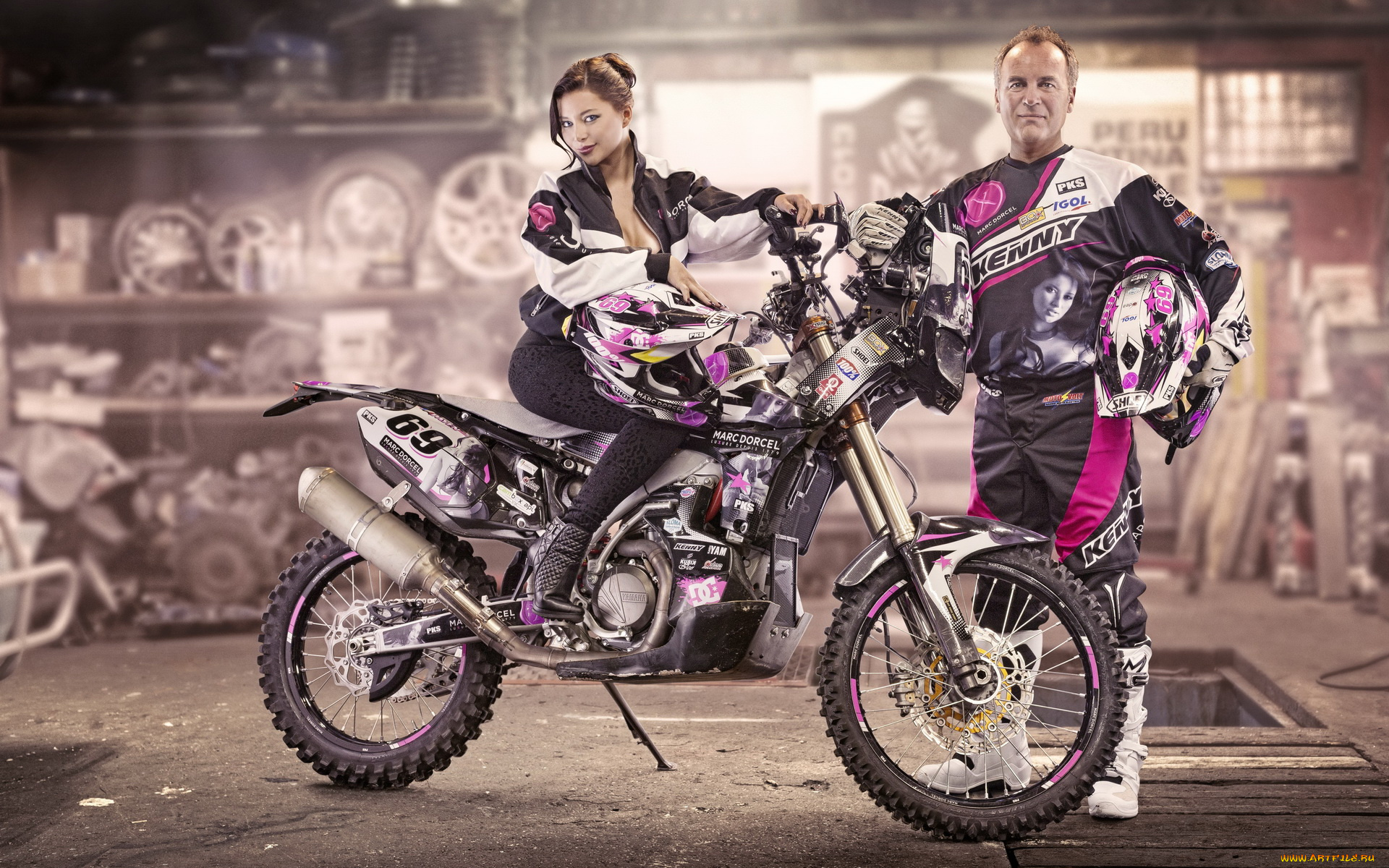 мотоциклы, мото, с, девушкой, dakar, rally, model, 2014, motorcycle