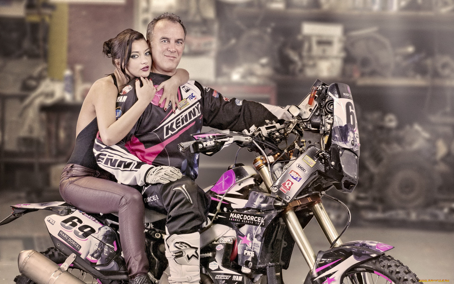 мотоциклы, мото, с, девушкой, motorcycle, 2014, dakar, rally, model